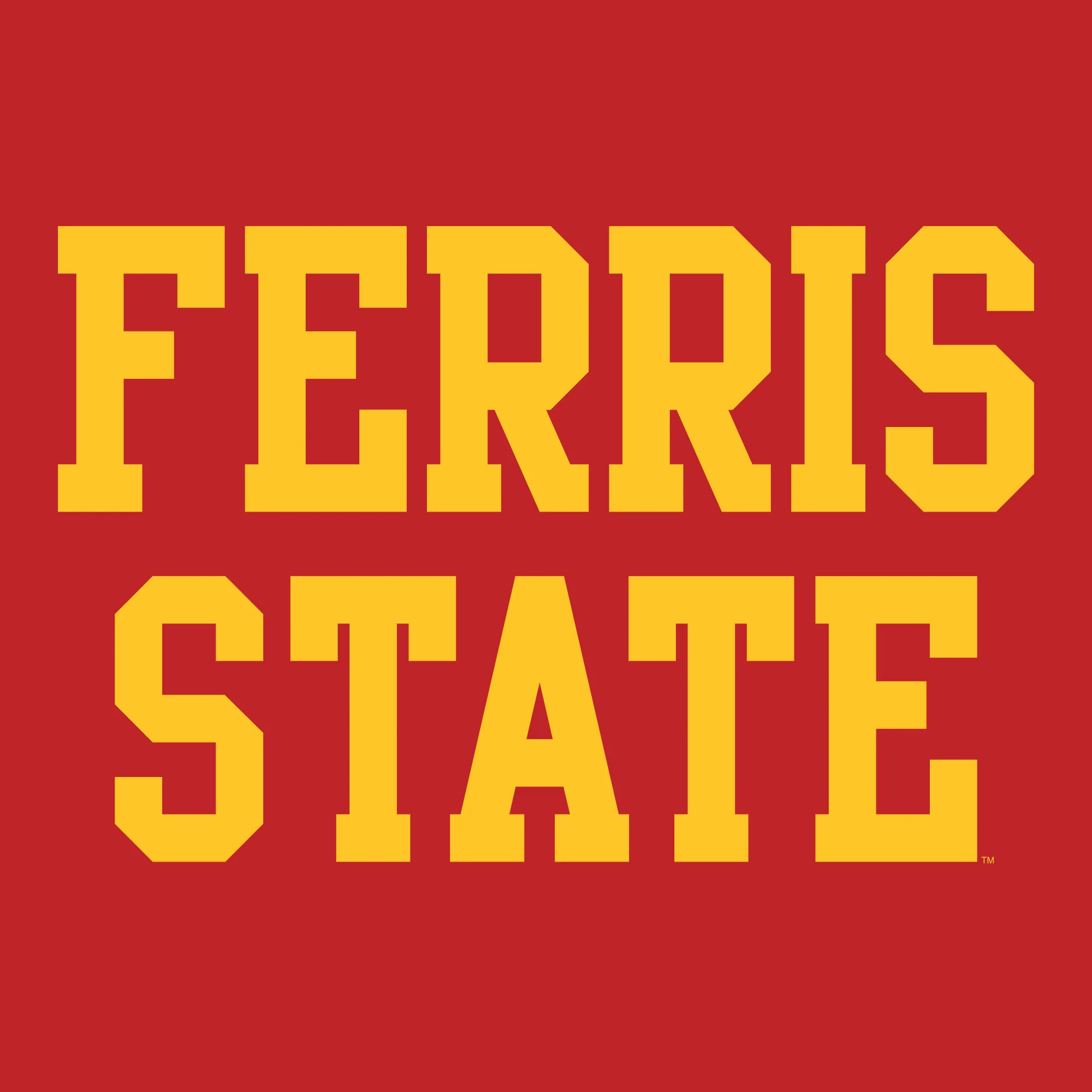 Ferris State University Bulldogs Basic Block Long Sleeve T Shirt - Red - Image 2