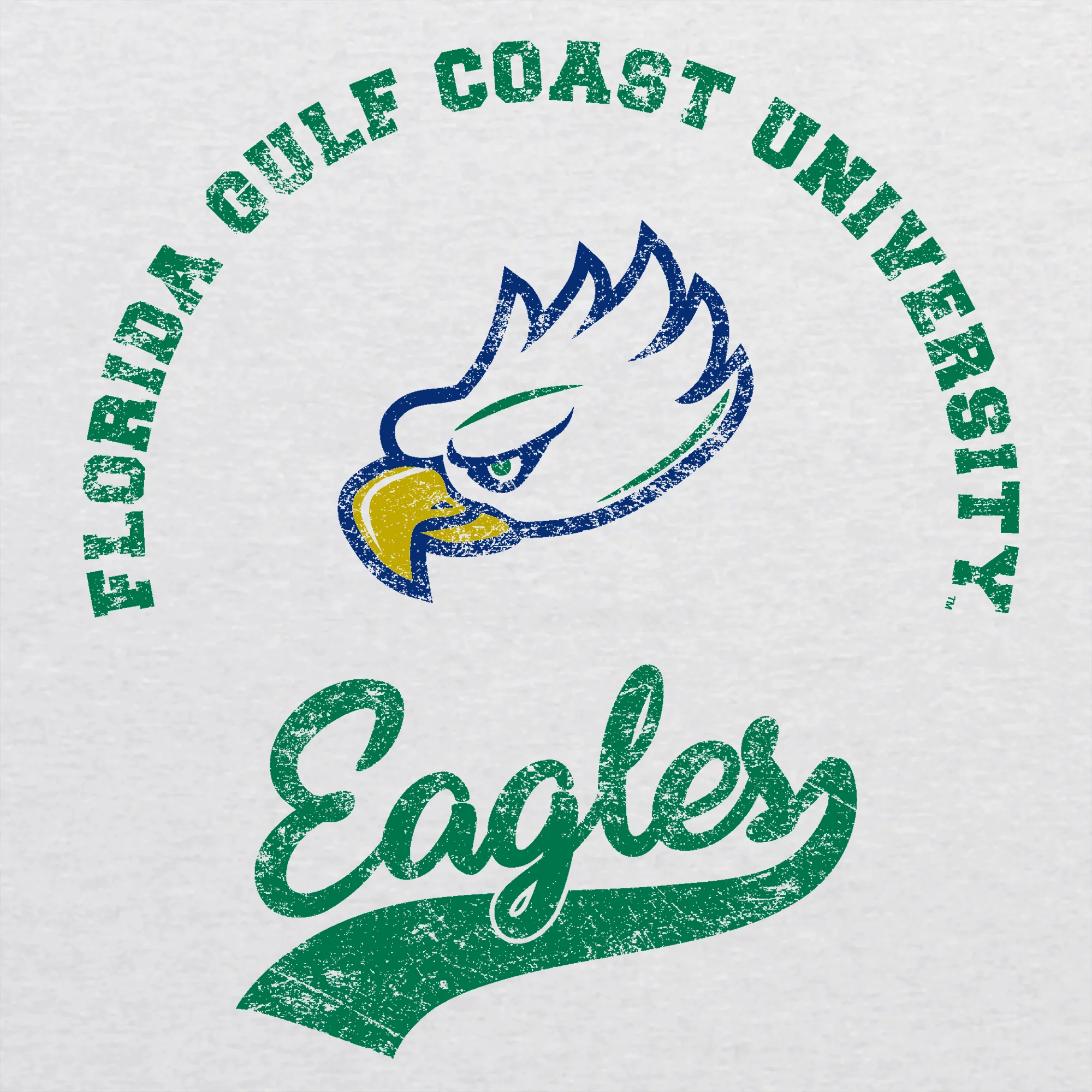 FGCU Retro Script NLA Triblend - Heather White - Image 2