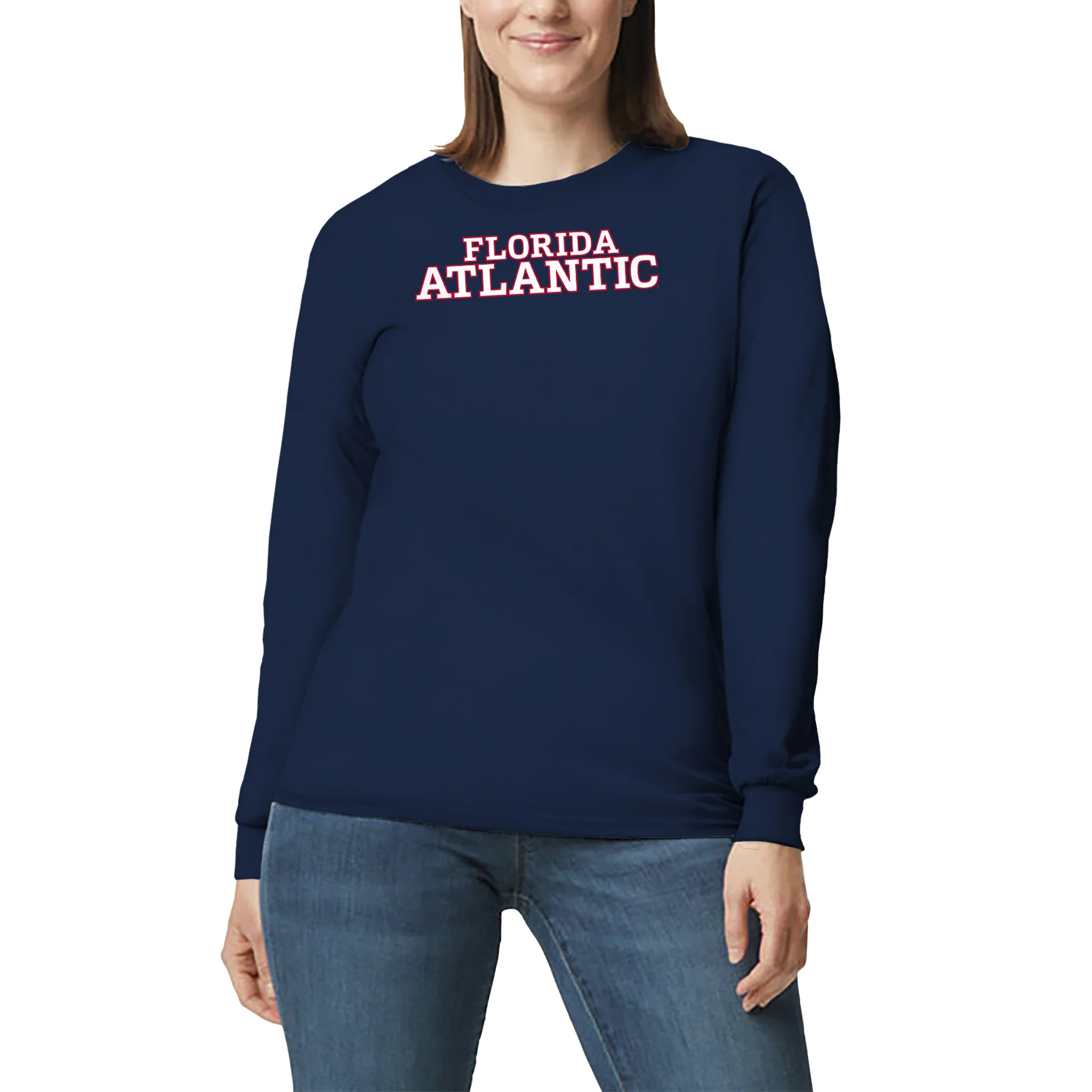 Florida Atlantic University Owls Basic Block Long Sleeve T-Shirt - Navy - Image 4