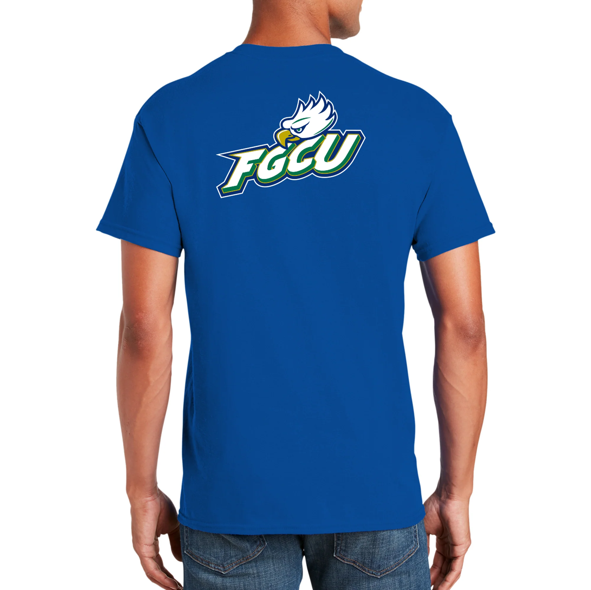 Florida Gulf Coast University Eagles Front Back Print Short Sleeve T Shirt - Royal - Image 5