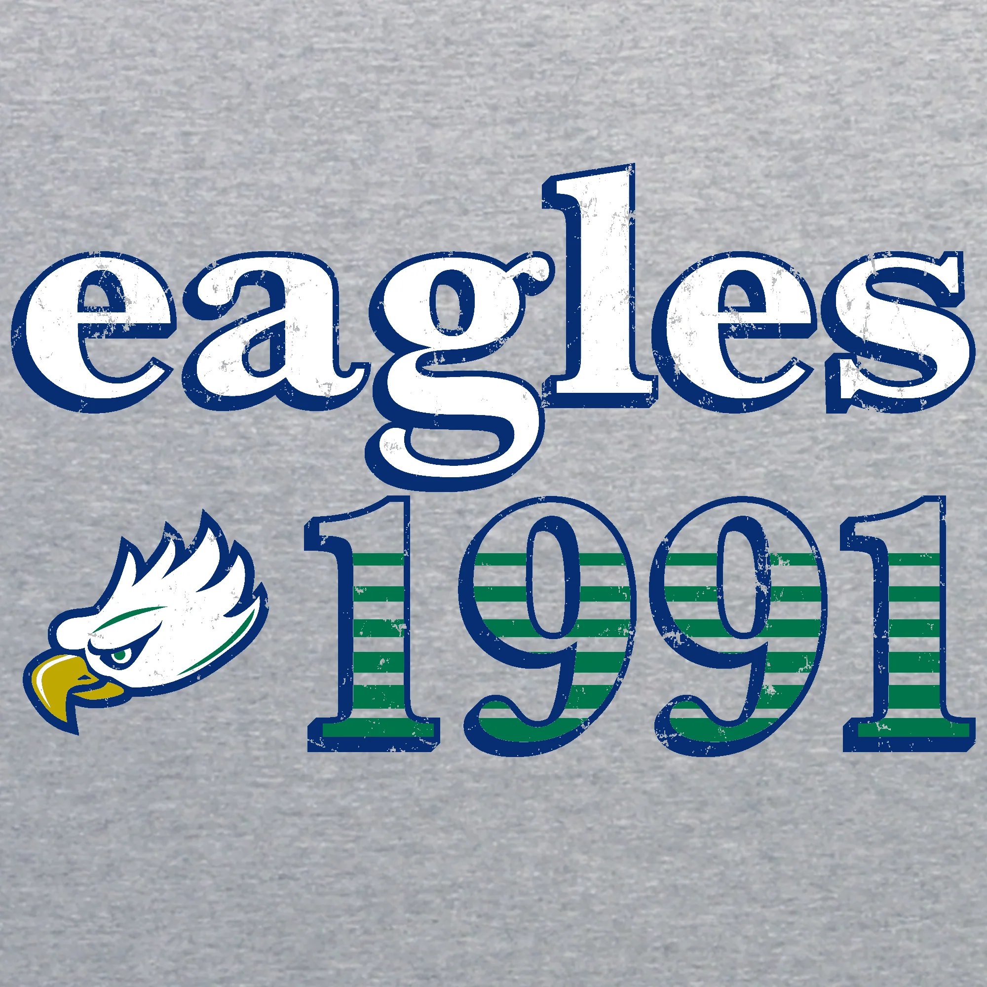 Florida Gulf Coast University Eagles Throwback Year Stripe Hoodie - Sport Grey - Image 2