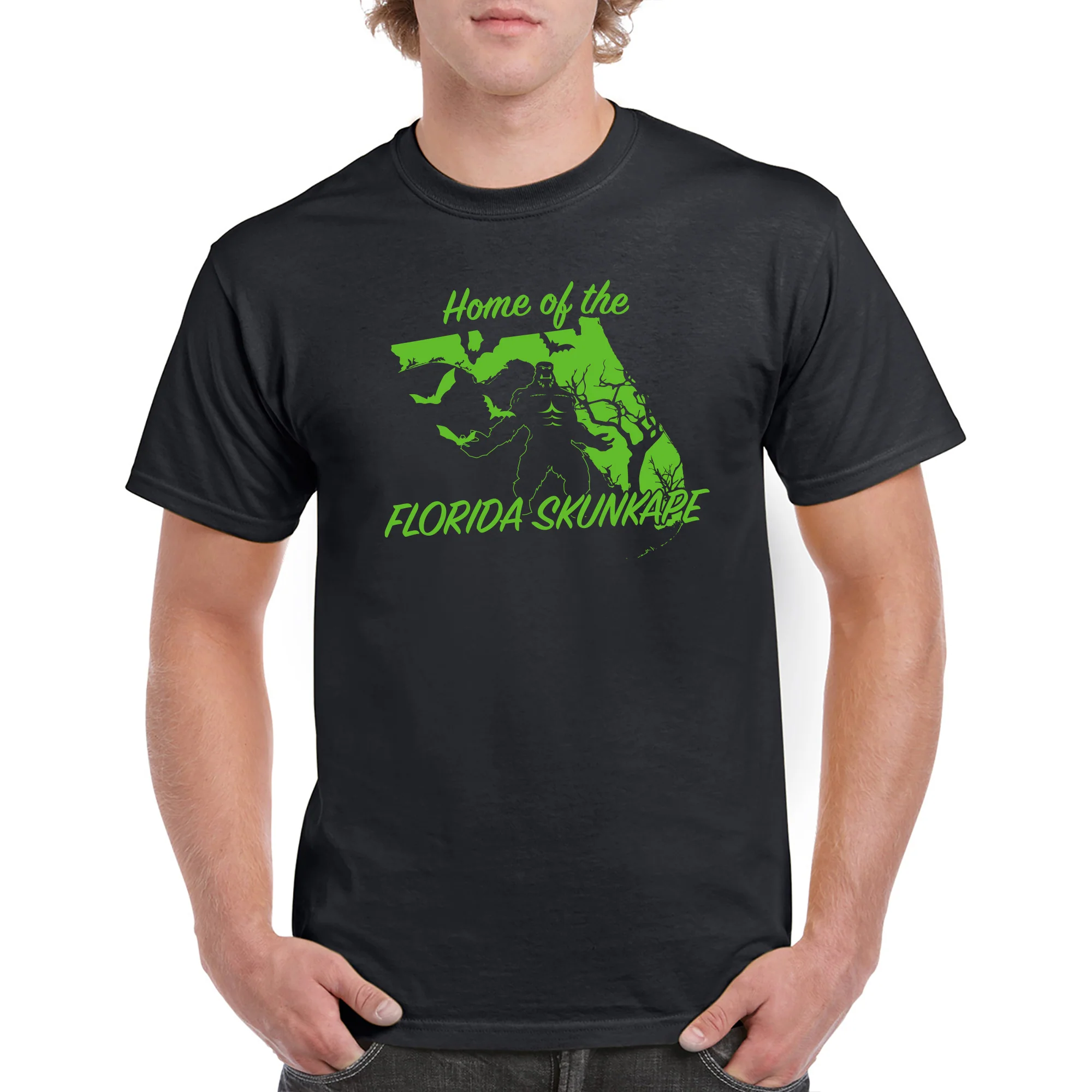 Florida Skunk Ape Cryptid T-Shirt - Black - Image 3