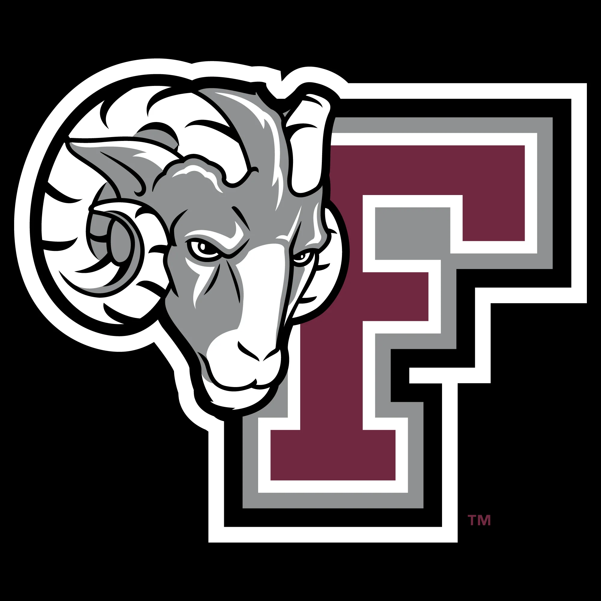 Fordham University Rams Primary Logo Hoodie - Black - Image 2