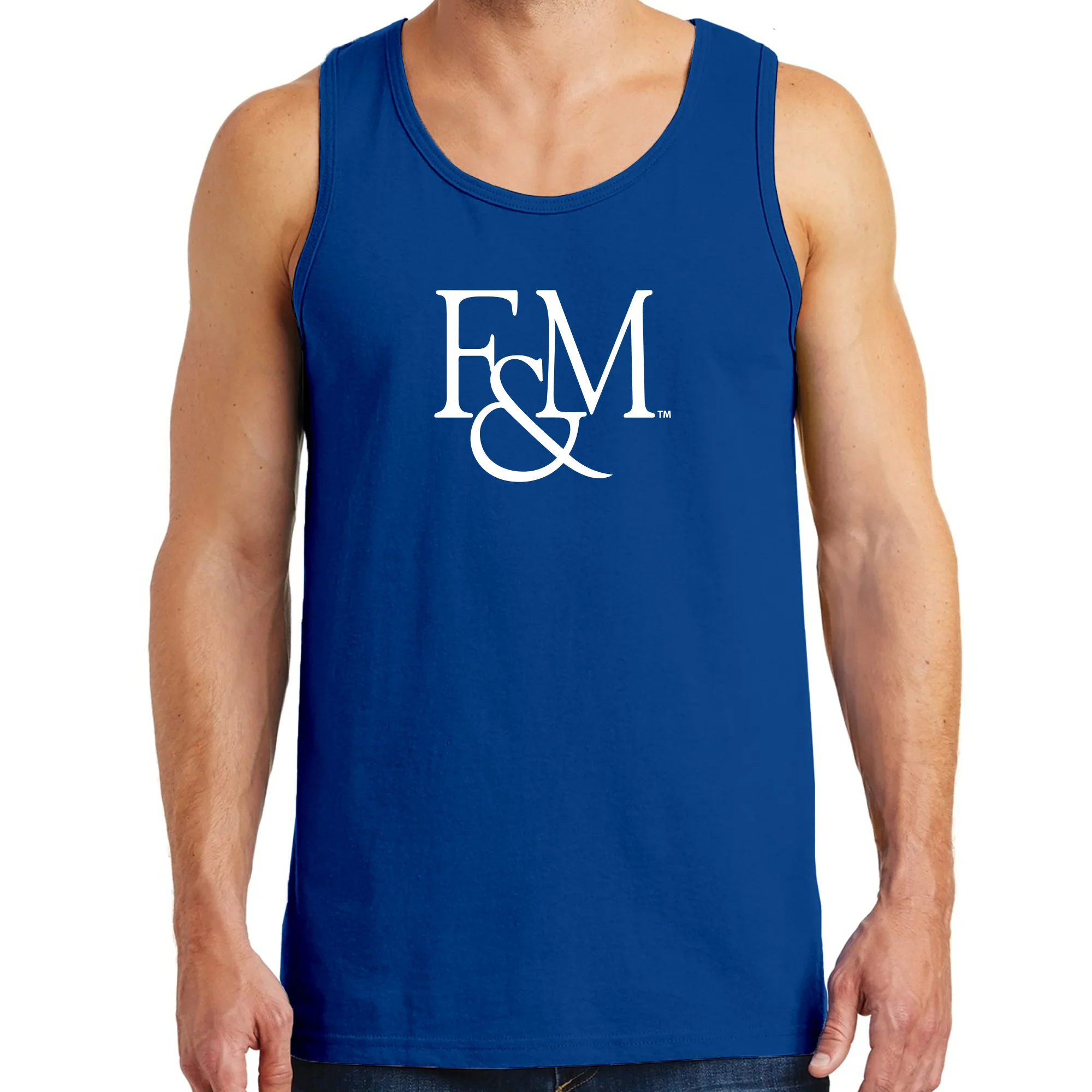 Franklin & Marshall College Diplomats Primary Logo Tank Top - Royal - Image 3