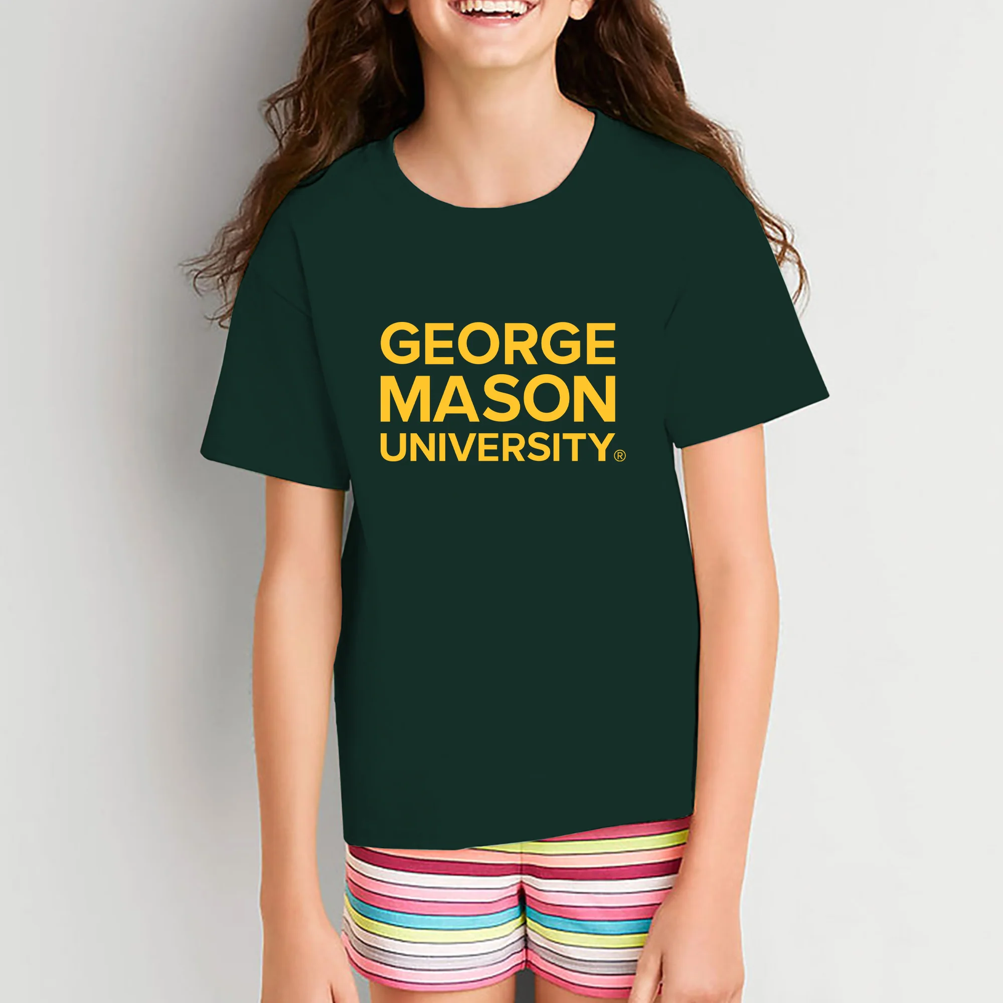 George Mason University Patriots Basic Block Youth T-Shirt - Forest - Image 4