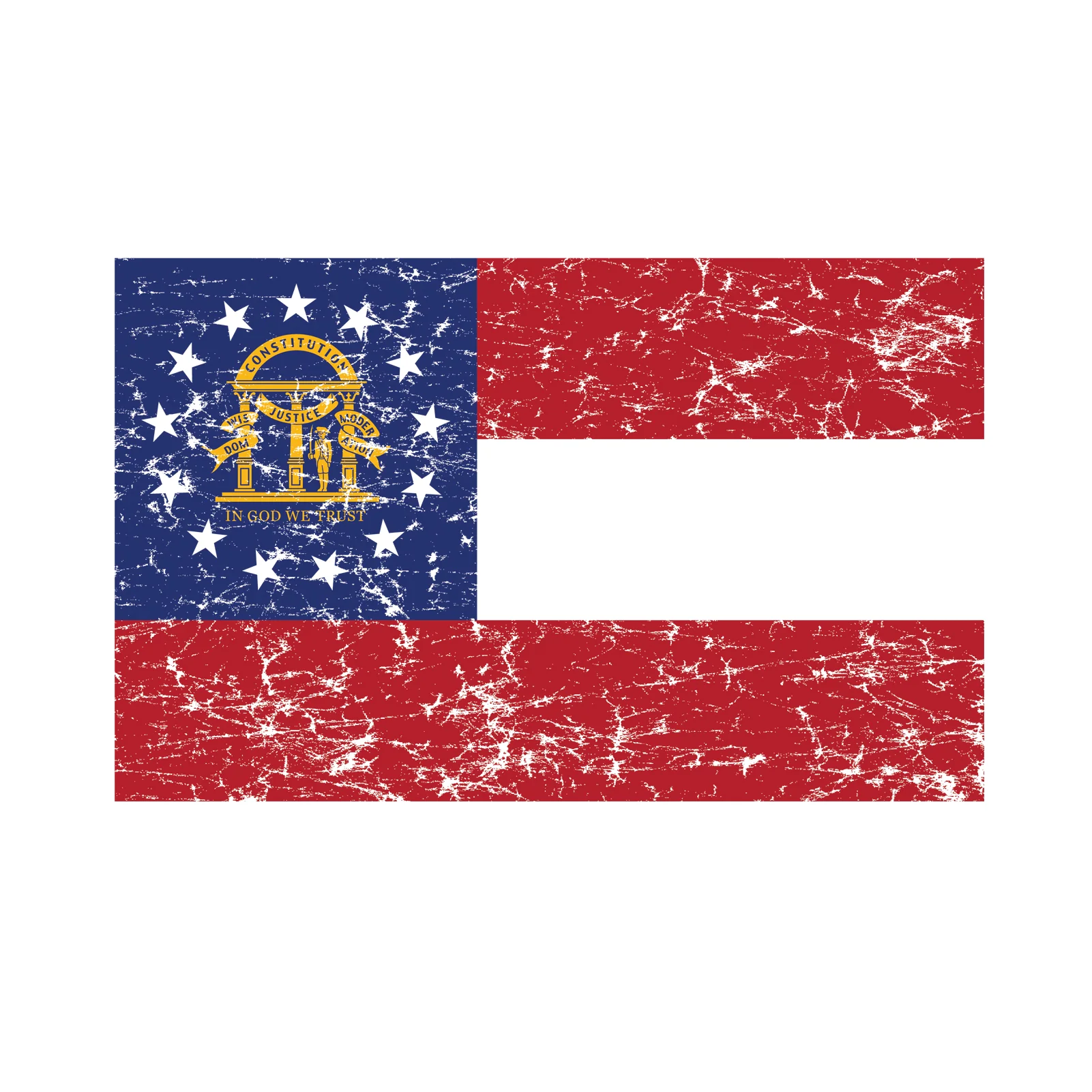 Georgia State Flag NLA T-Shirt - White - Image 2