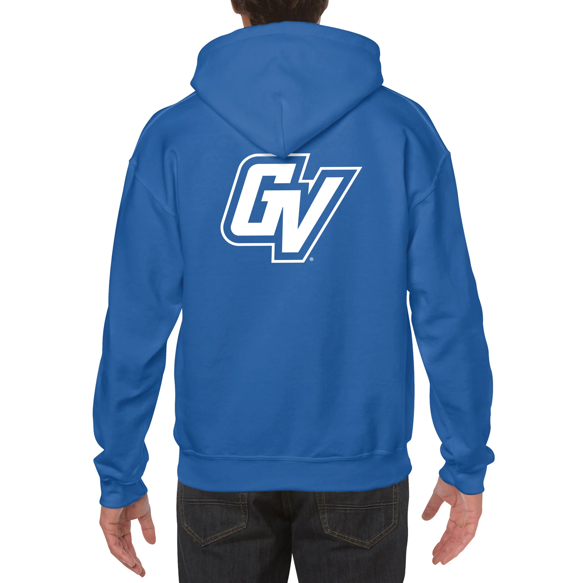 GVSU Front Back Print Hoodie - Royal - Image 5