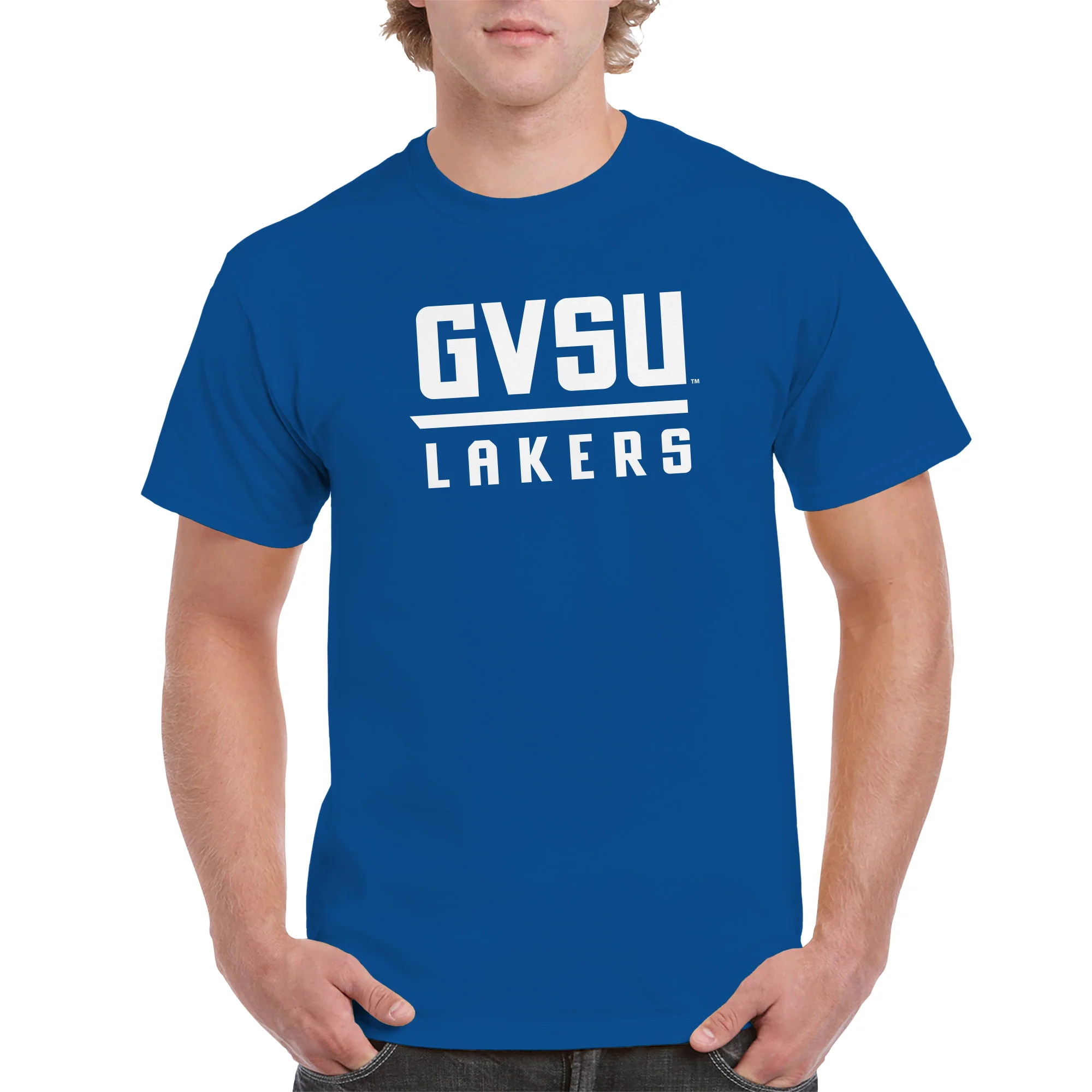 GVSU Front Back Print T-Shirt - Royal - Image 3