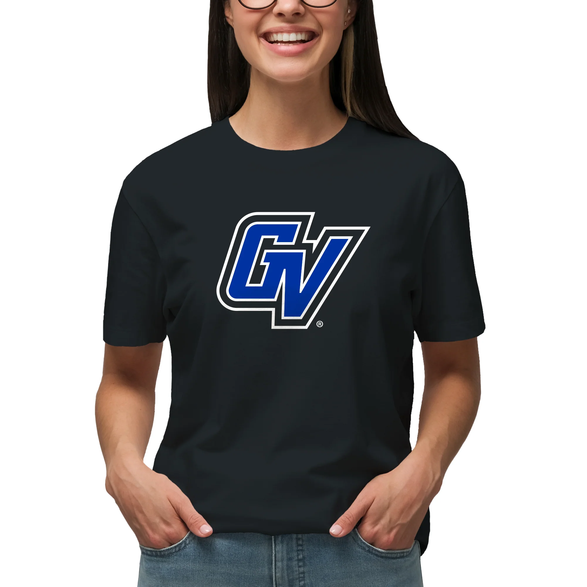 GVSU Primary Logo T-Shirt - Black - Image 4
