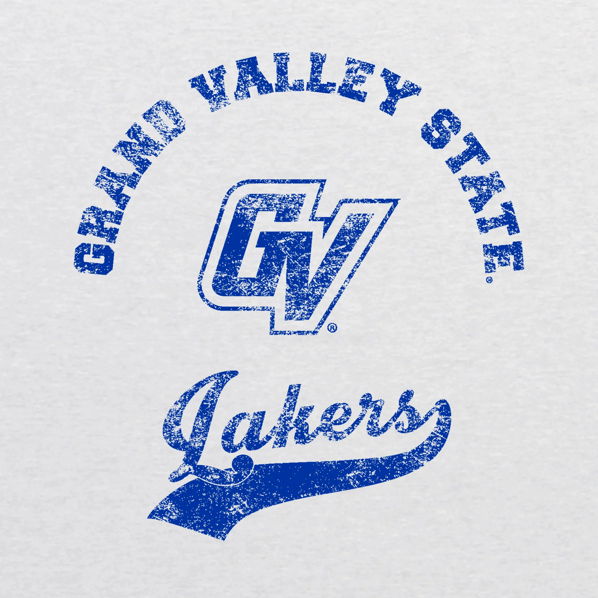 GVSU Retro Script NLA Triblend T-Shirt - Heather White - Image 2