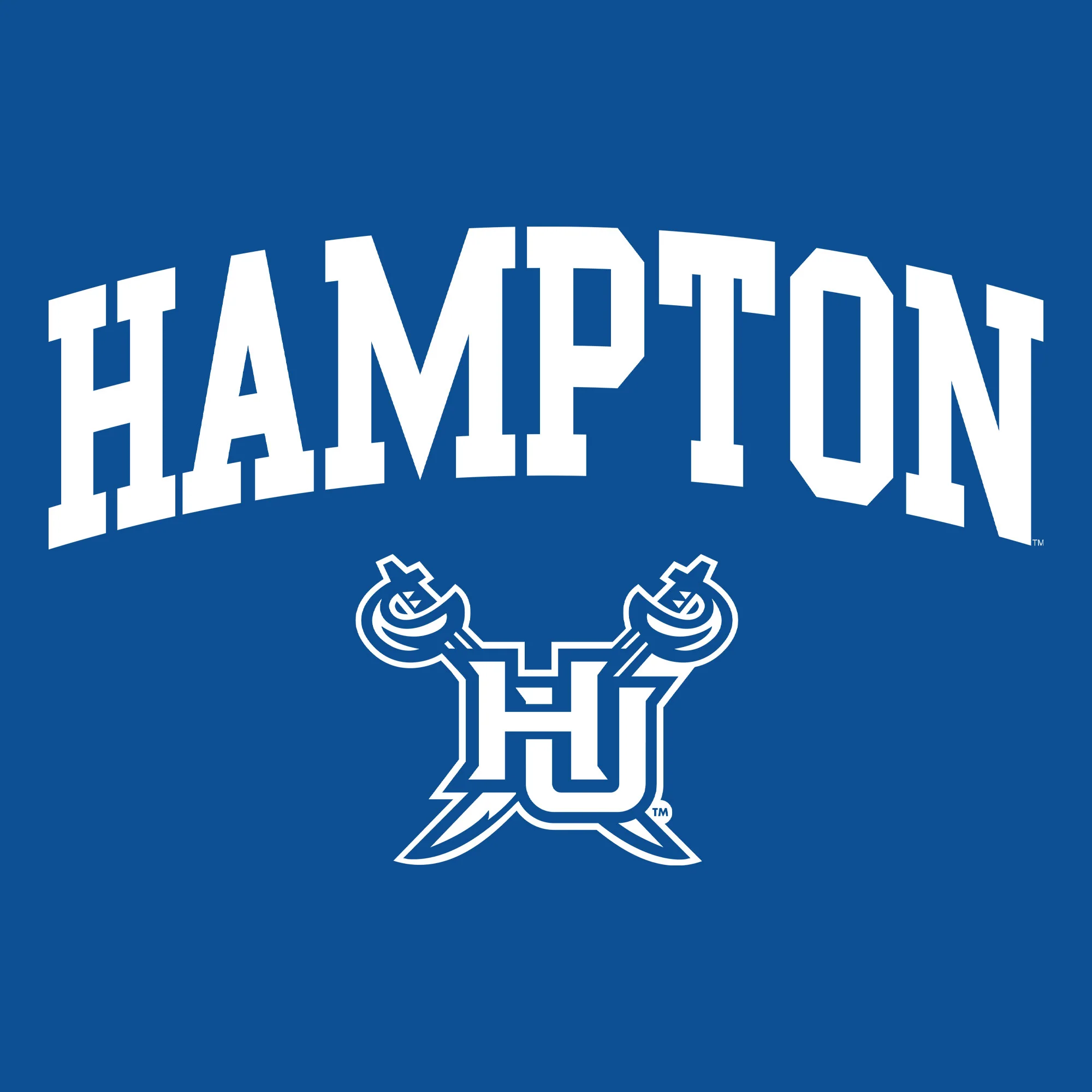Hampton University Pirates Arch Logo Toddler Short Sleeve T Shirt - Royal - Image 2