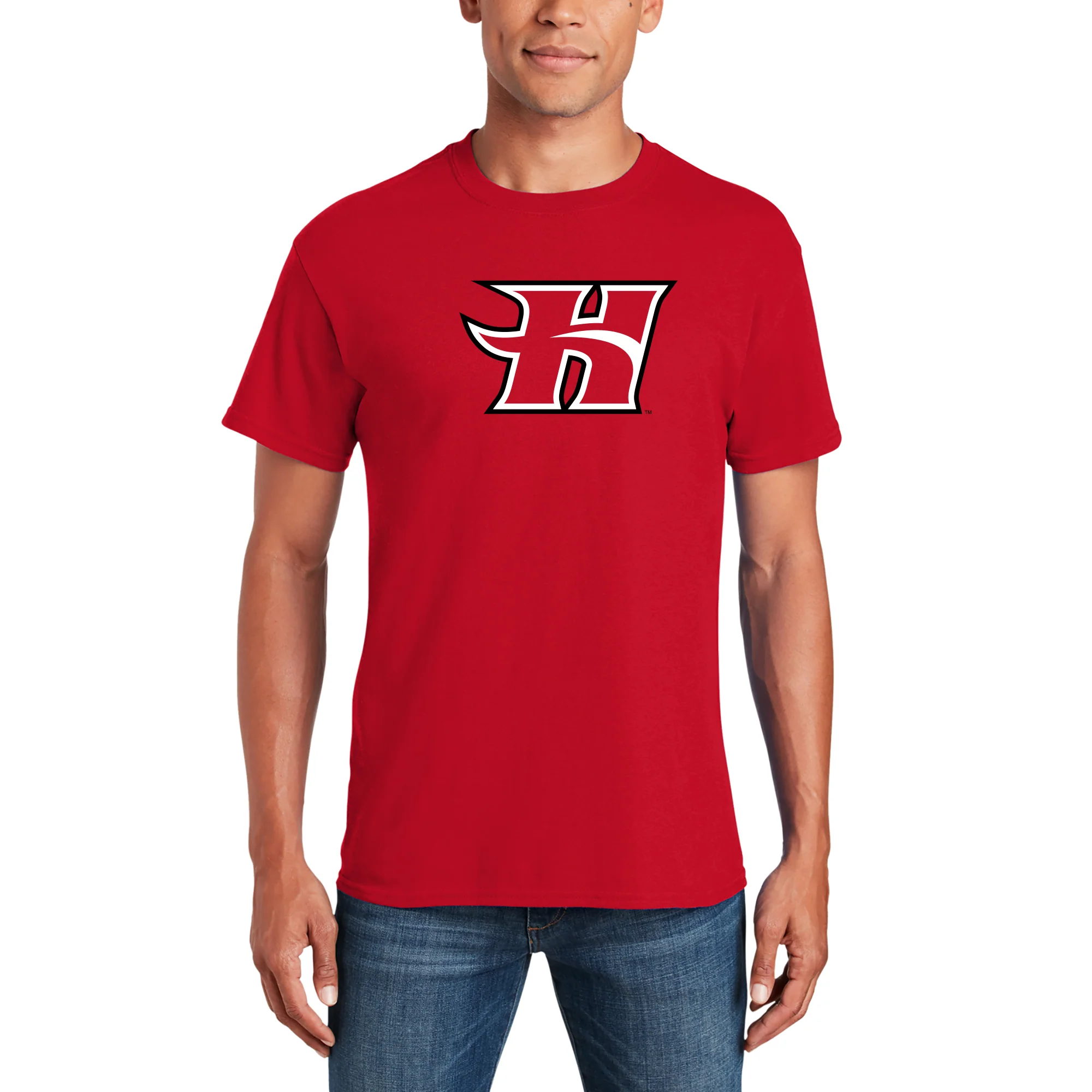 Hawaii Hilo Vulcans Primary Logo T Shirt - Red - Image 3