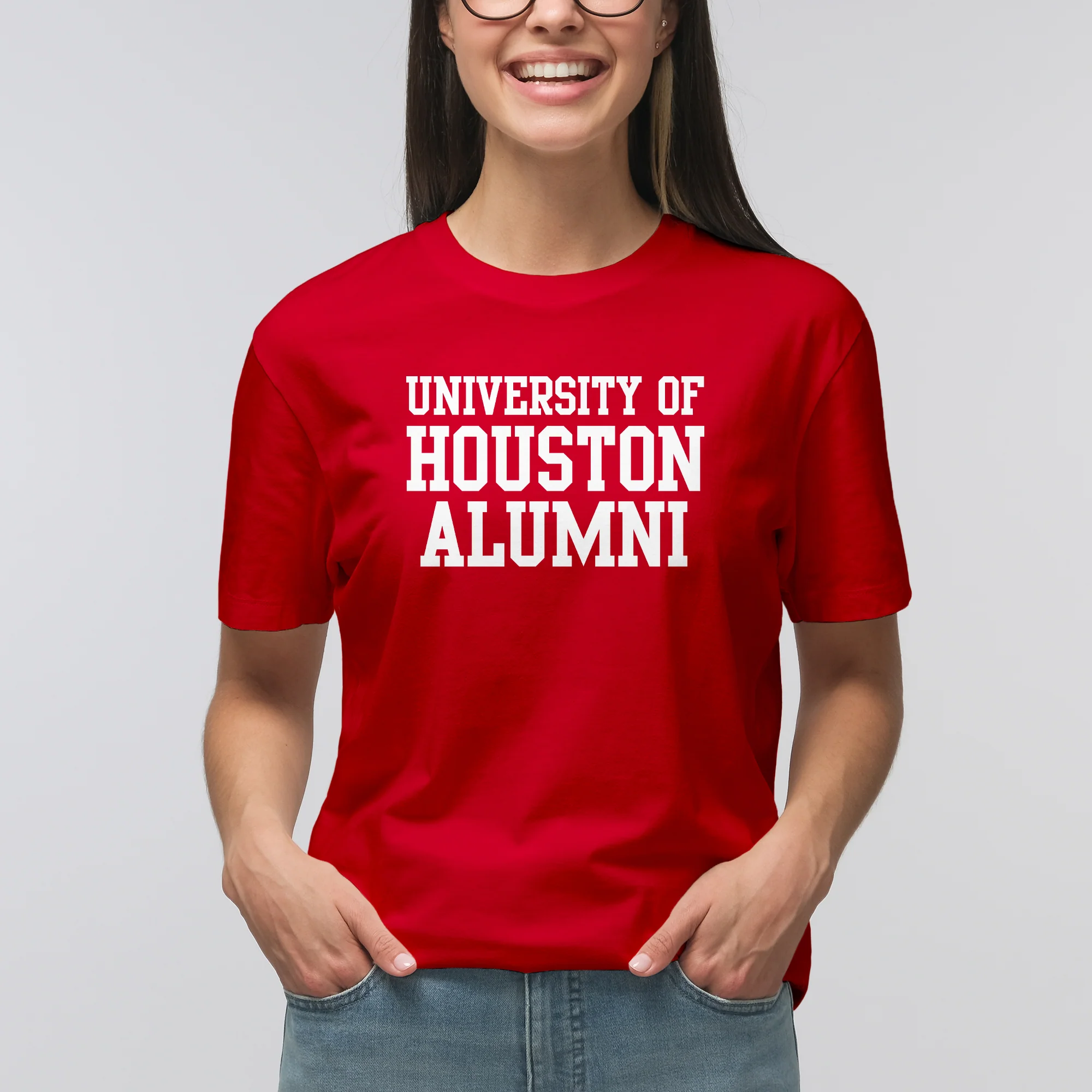 University of Houston Cougars Alumni Block Short Sleeve T Shirt - Red - Image 4