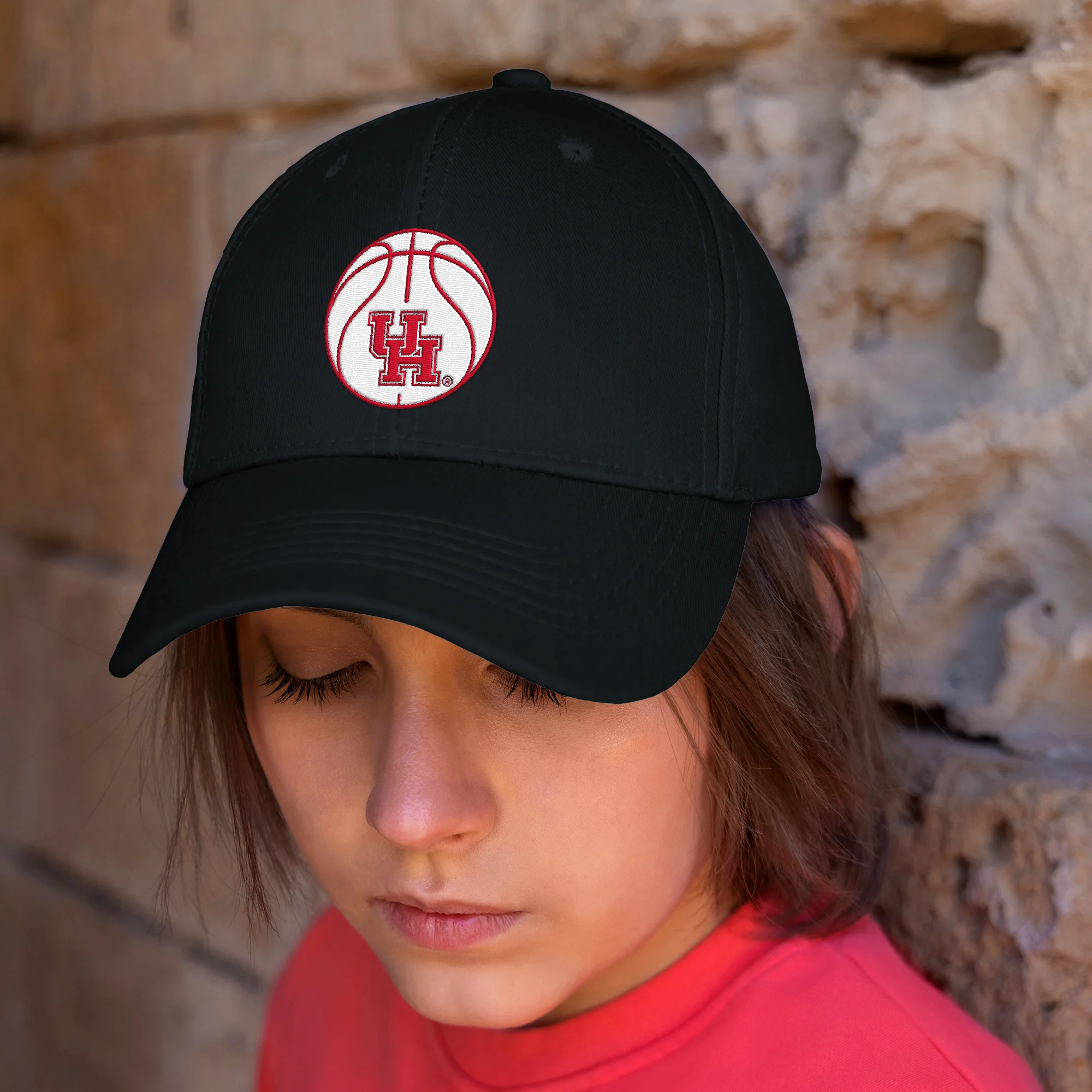 Houston Basketball Outline EMB Dad Hat - Image 4