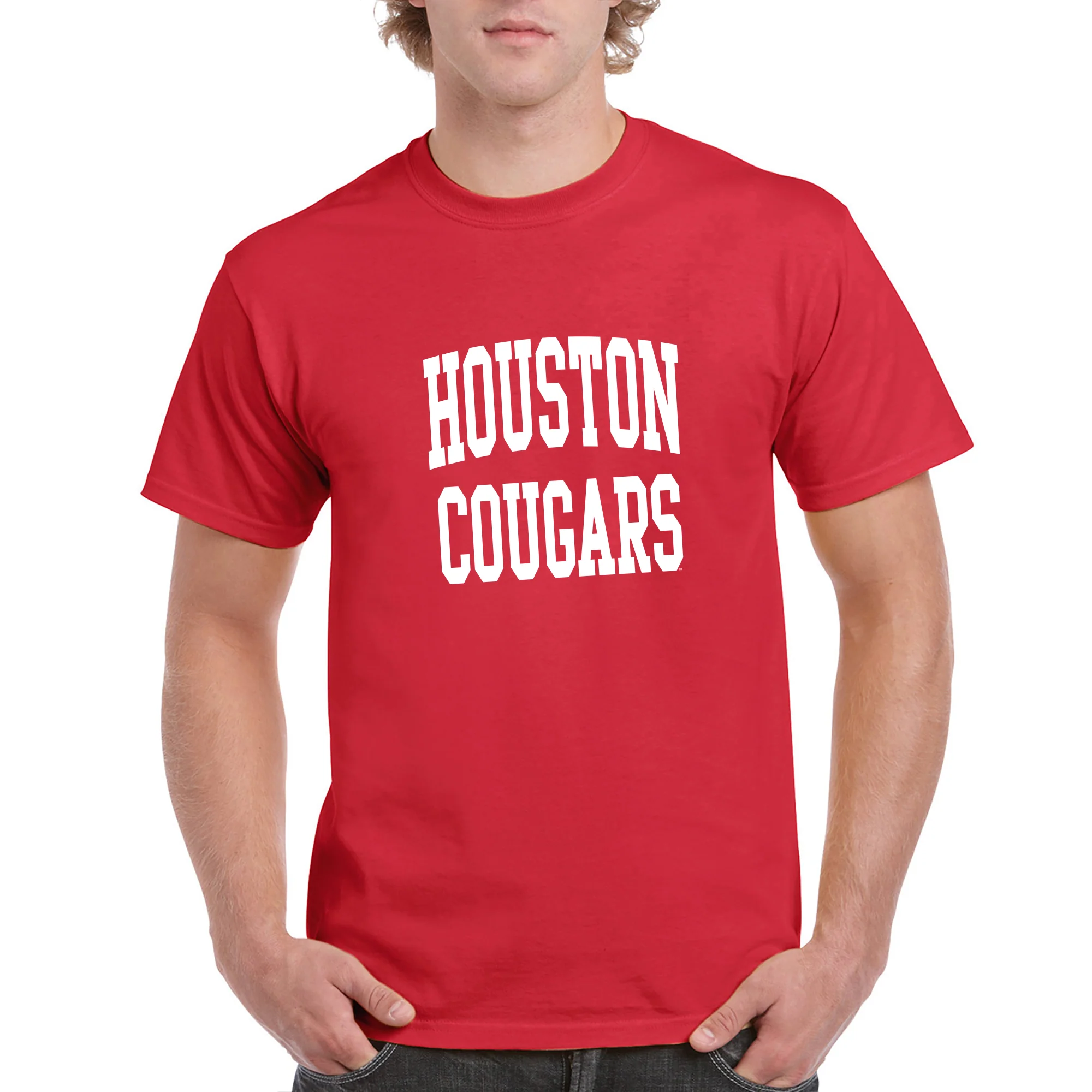 University of Houston Cougars Front Back Print Short Sleeve T Shirt - Red - Image 3
