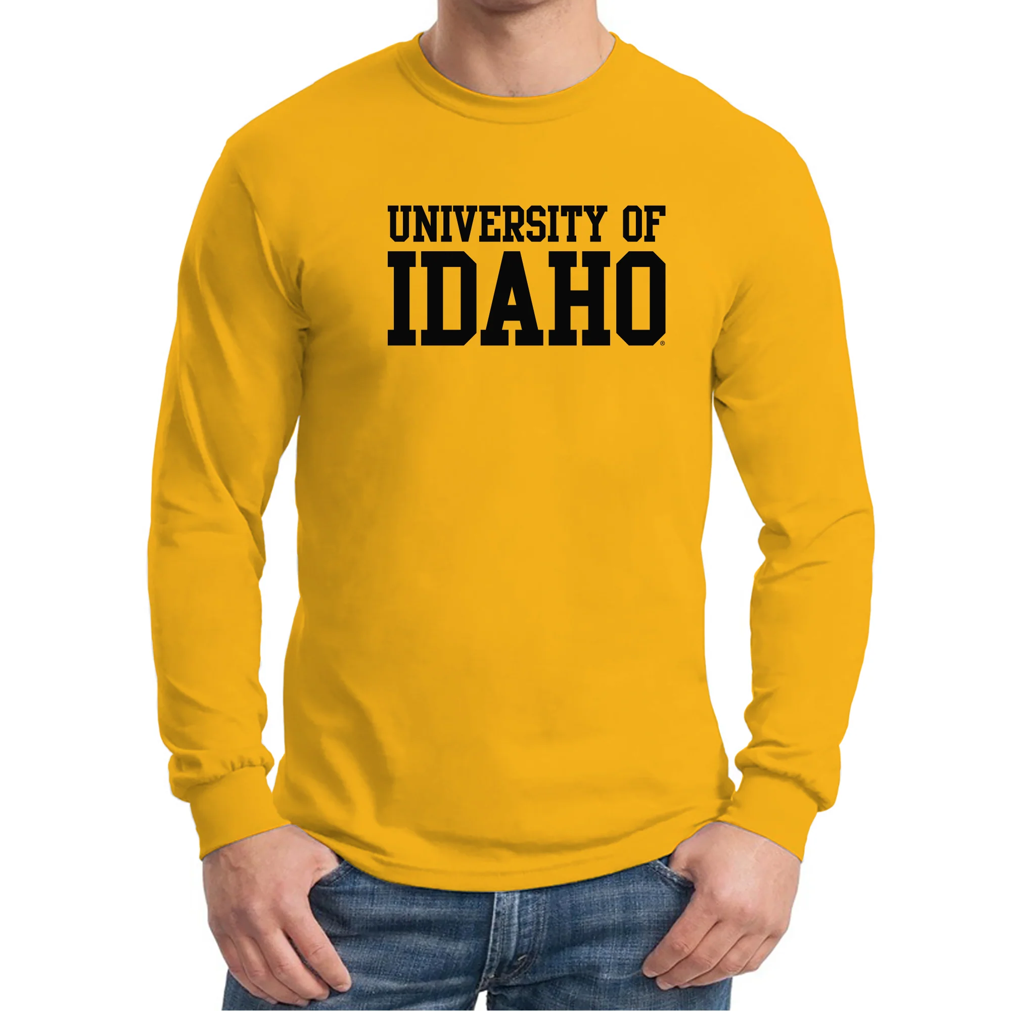 Idaho Vandals Basic Block Long Sleeve T Shirt - Gold - Image 3
