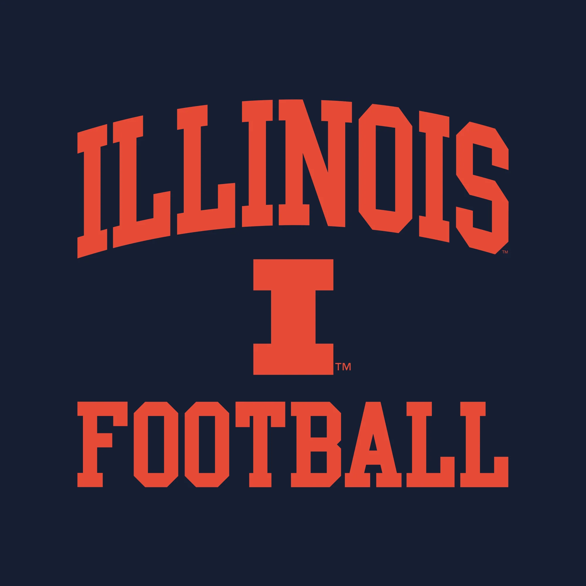 Illinois Arch Logo Football T-Shirt - Navy - Image 2