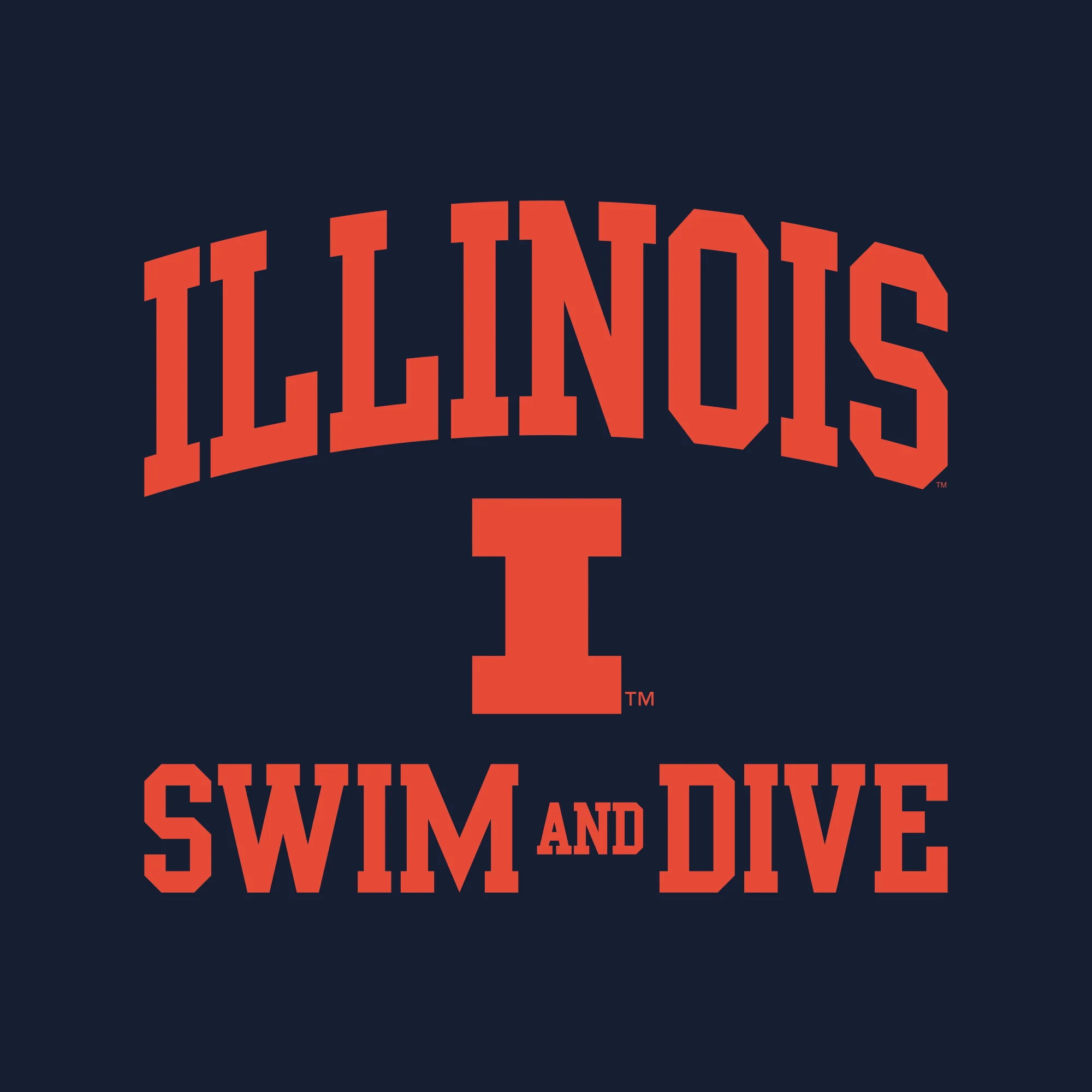 Illinois Arch Logo Swim & Dive Hoodie - Navy - Image 2