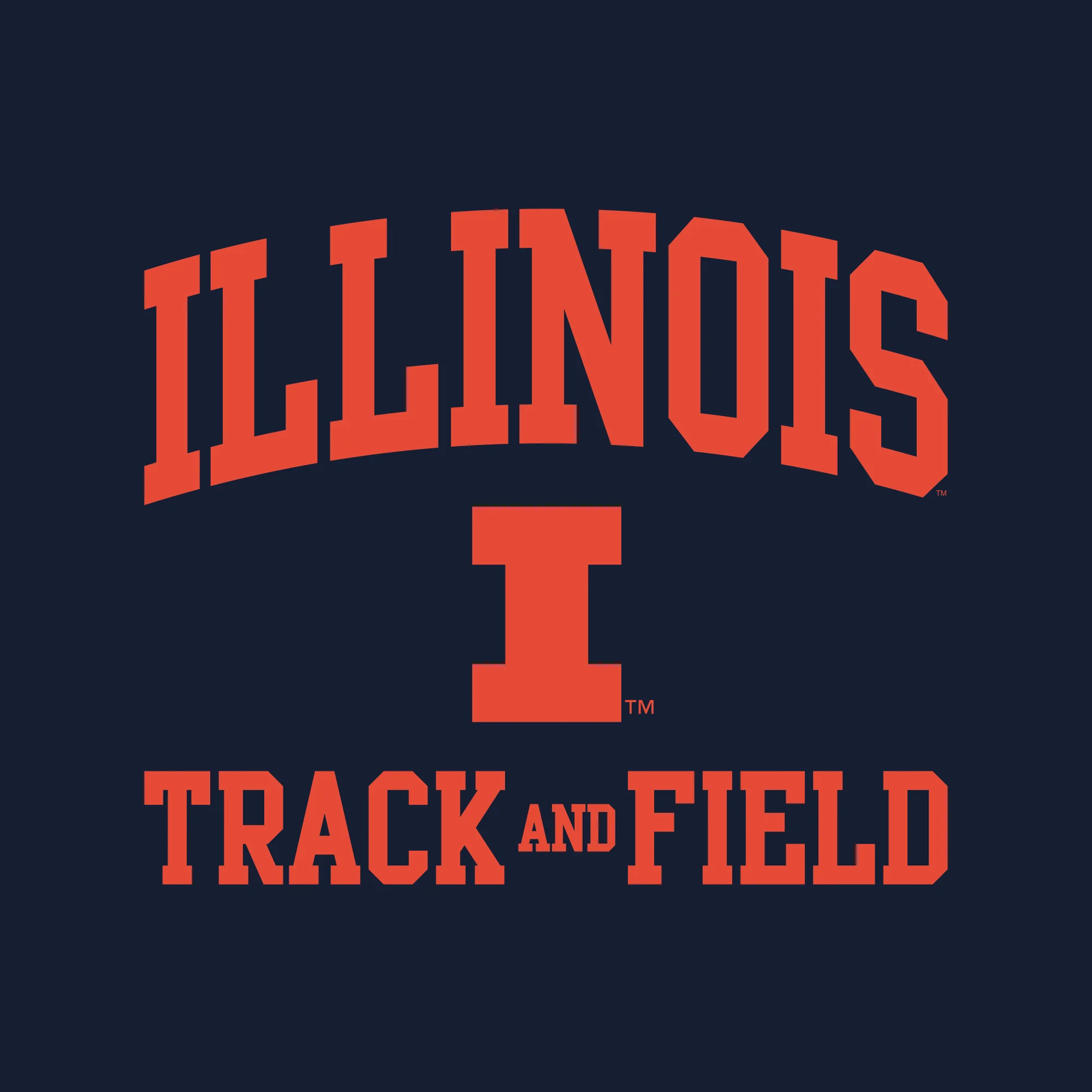 Illinois Arch Logo Track & Field T-Shirt - Navy - Image 2