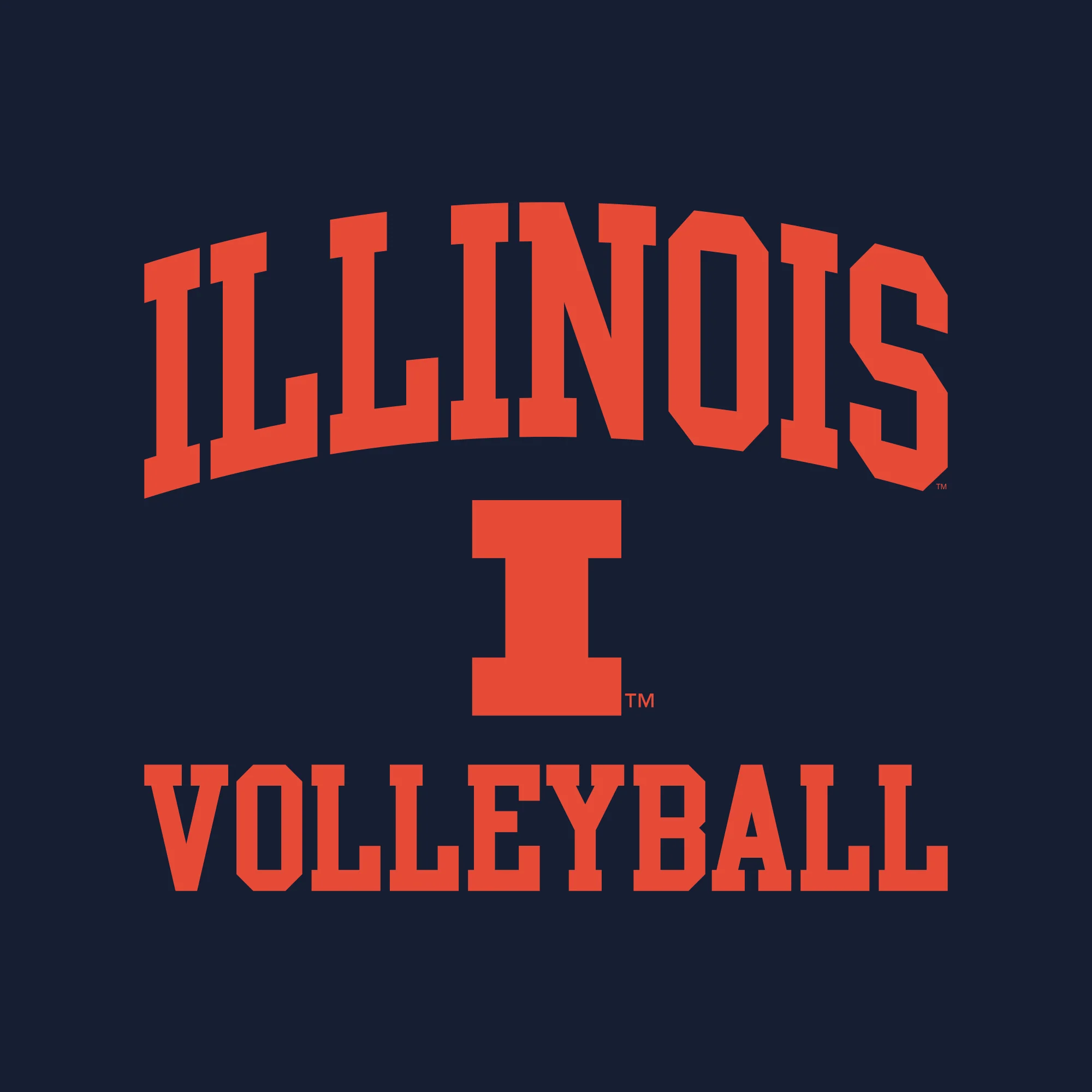 Illinois Arch Logo Volleyball T-Shirt - Navy - Image 2
