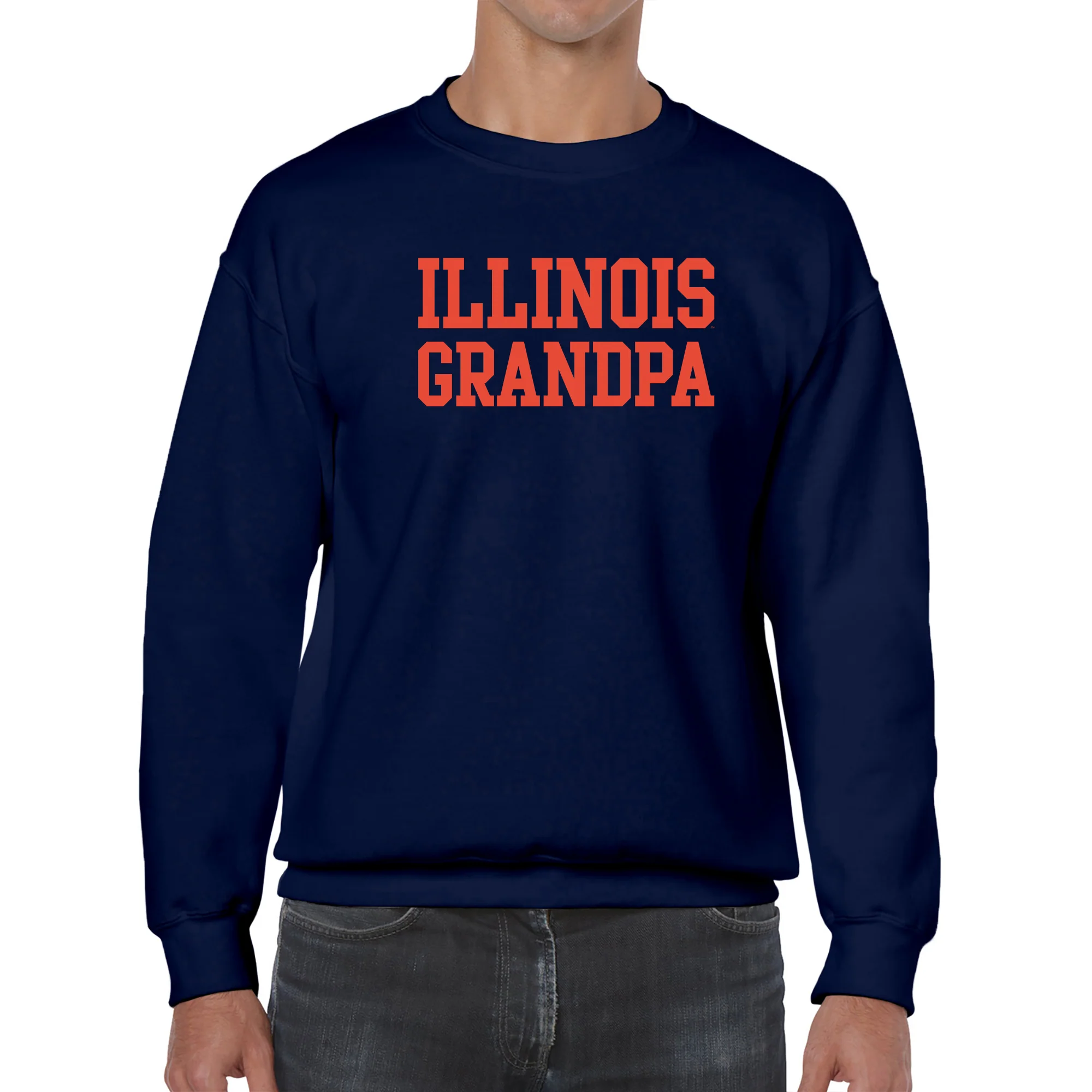 Illinois Basic Block Grandpa Crewneck - Navy - Image 3