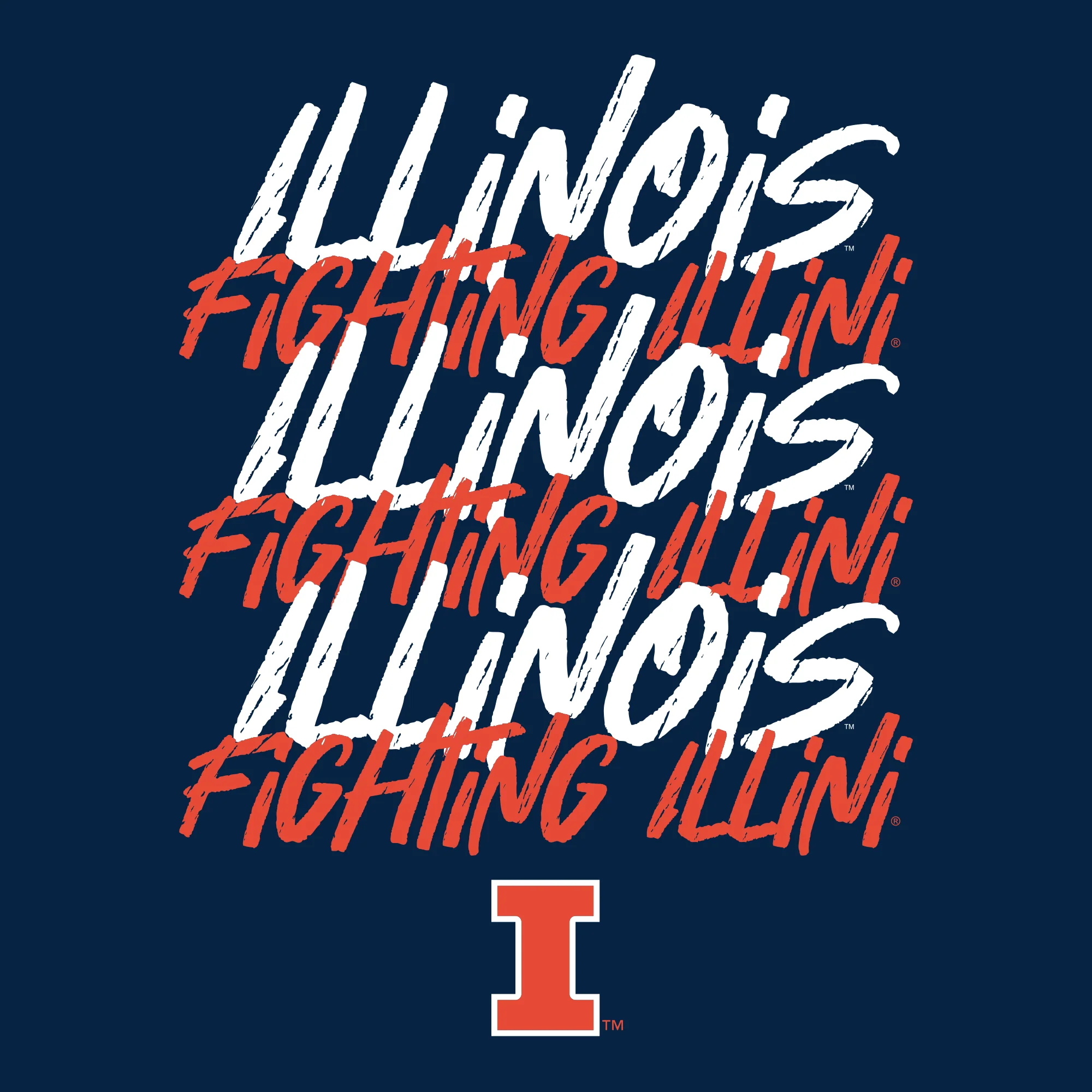 Illinois Marker Repeat T-Shirt - Navy - Image 2