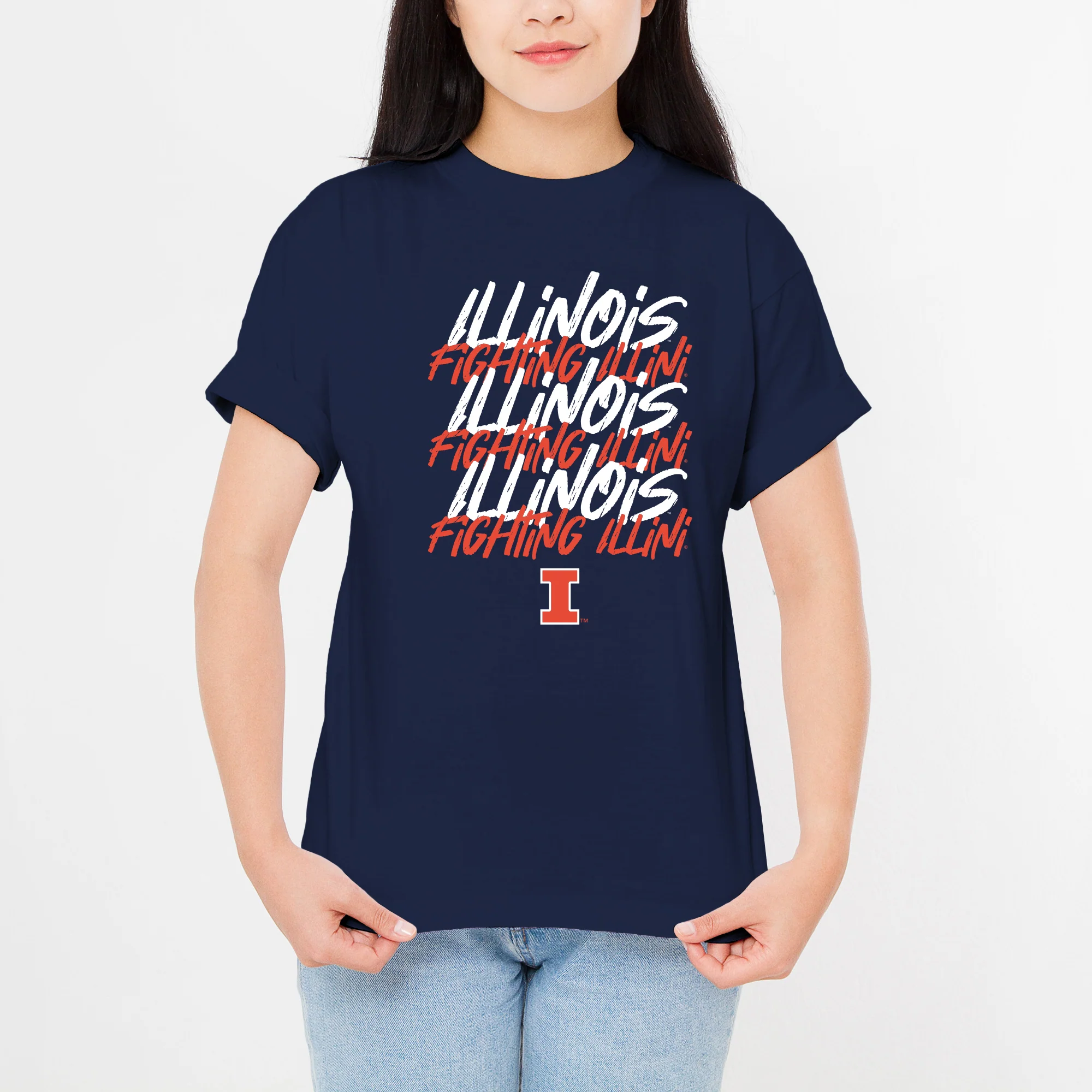 Illinois Marker Repeat T-Shirt - Navy - Image 4