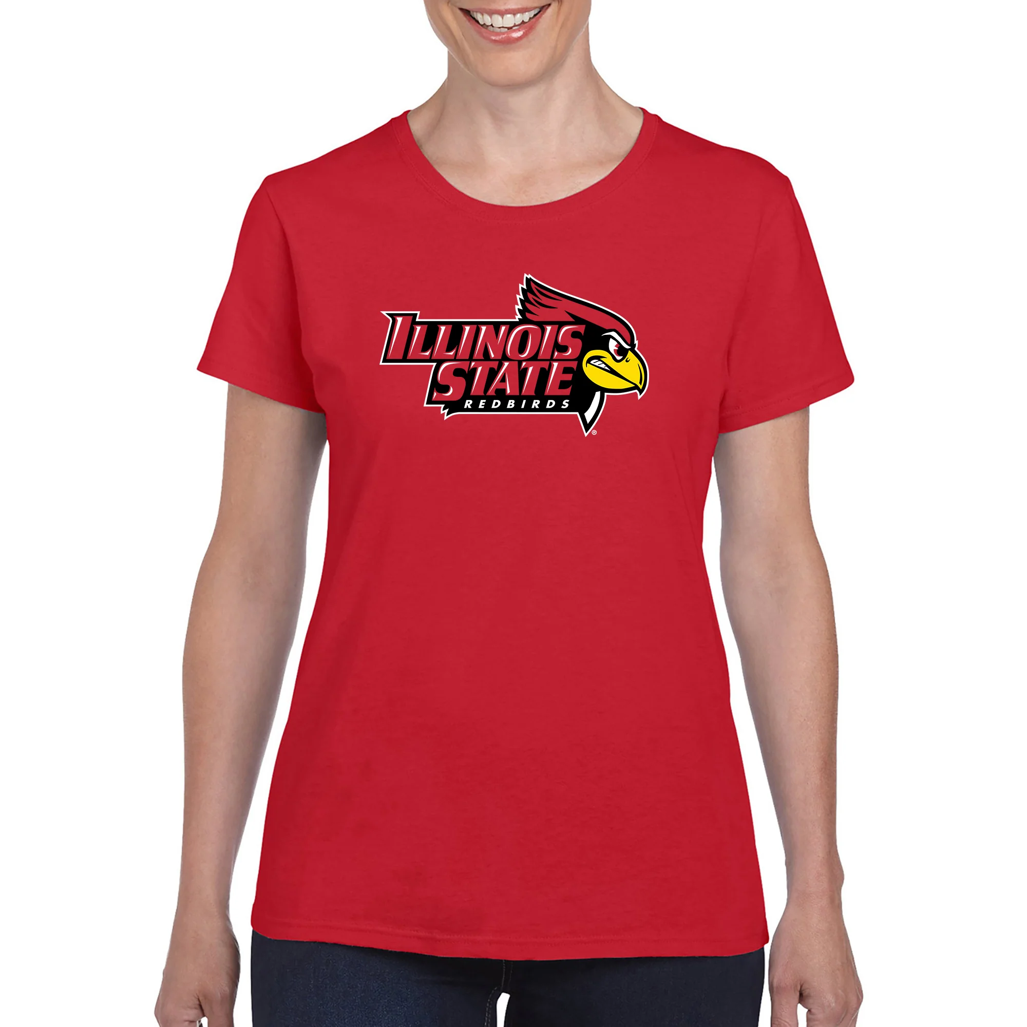 Illinois State Redbirds Primary Logo Women's T-Shirt - Red - Image 3