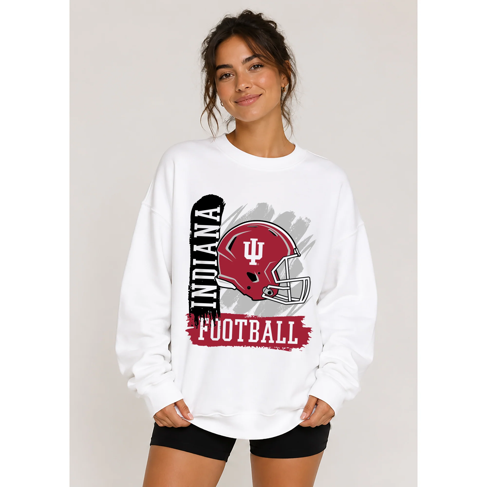 Indiana 90s Big Print Crewneck - White - Image 4