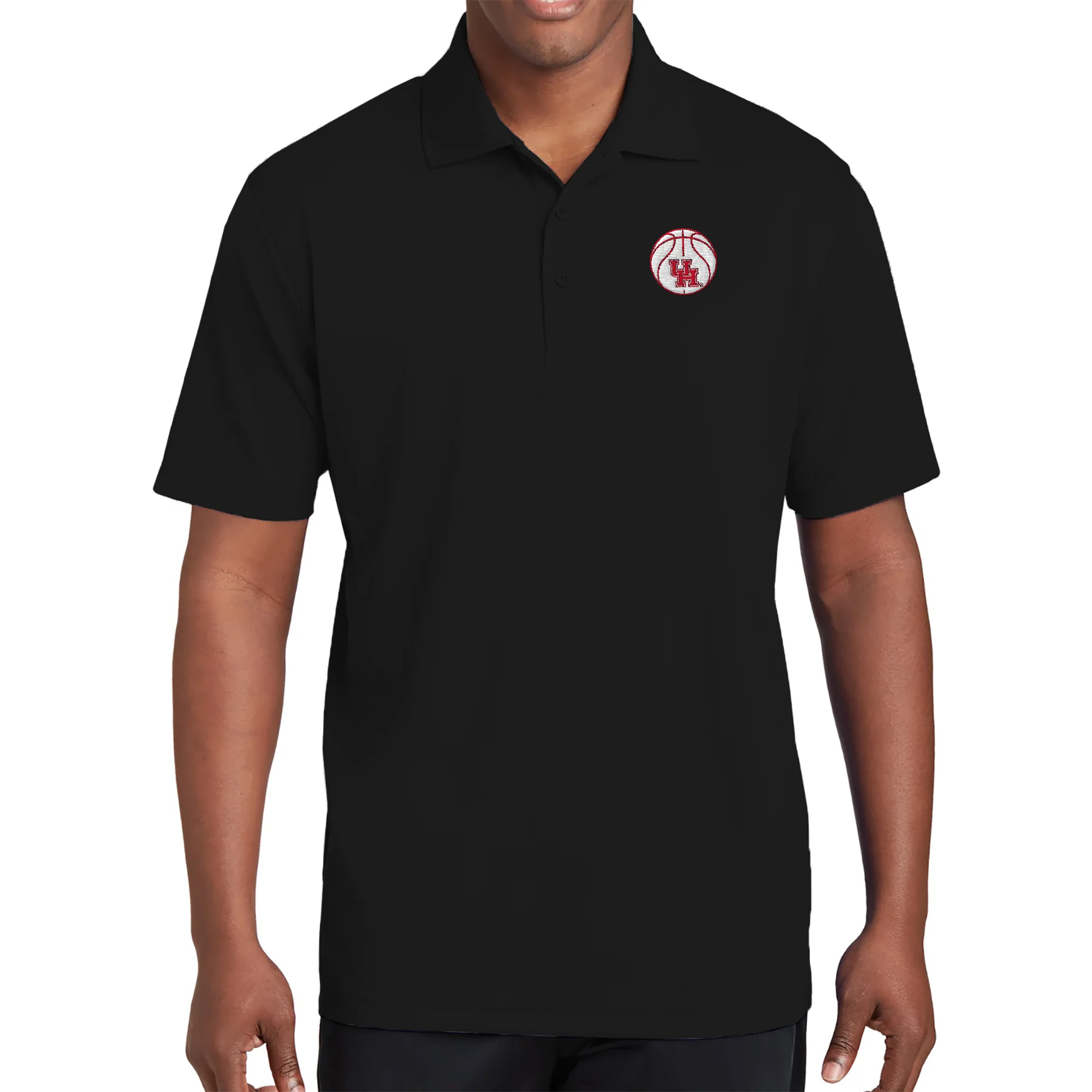 Indiana Basketball Outline LC EMB Polo - Black - Image 3