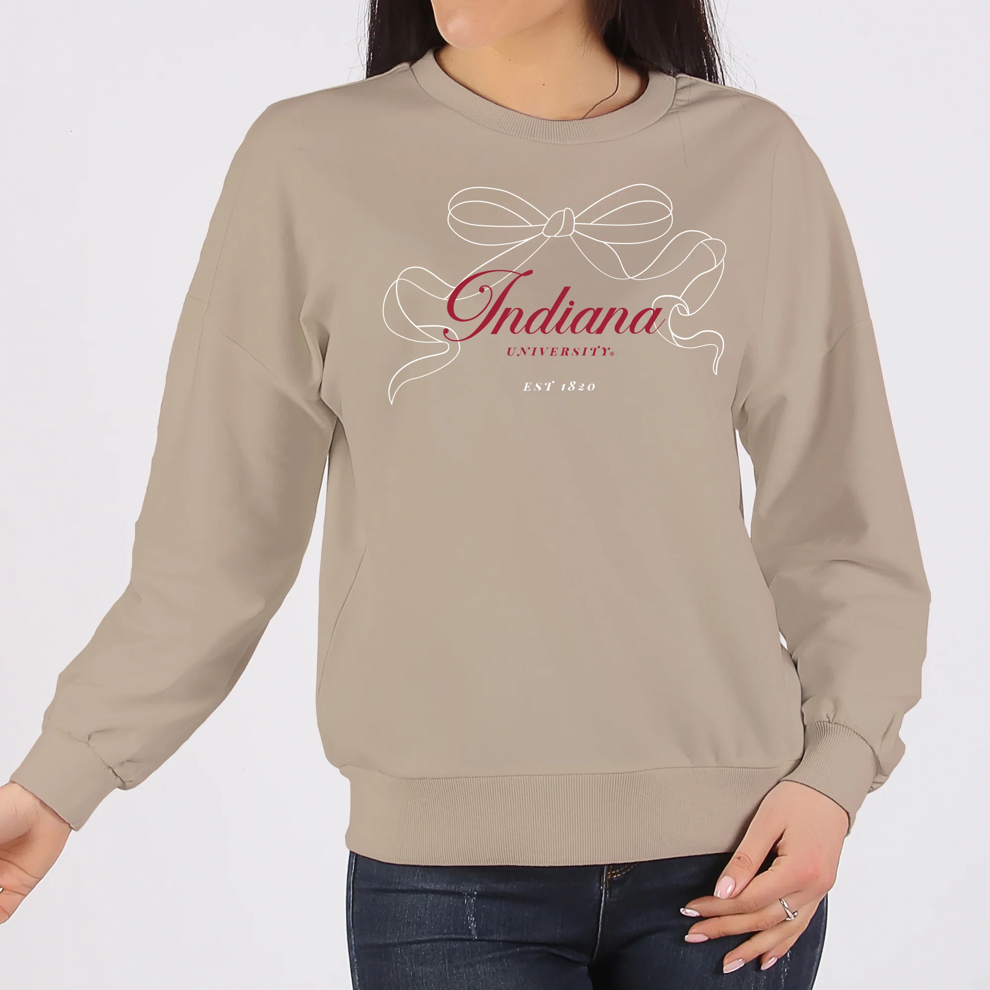 Indiana Delicate Bow Crewneck Sweatshirt - Sand - Image 3
