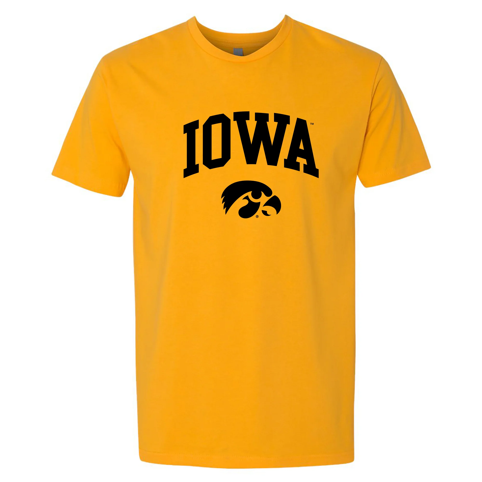 University of Iowa Hawkeyes Arch Logo Premium Cotton Short Sleeve T Shirt - Gold