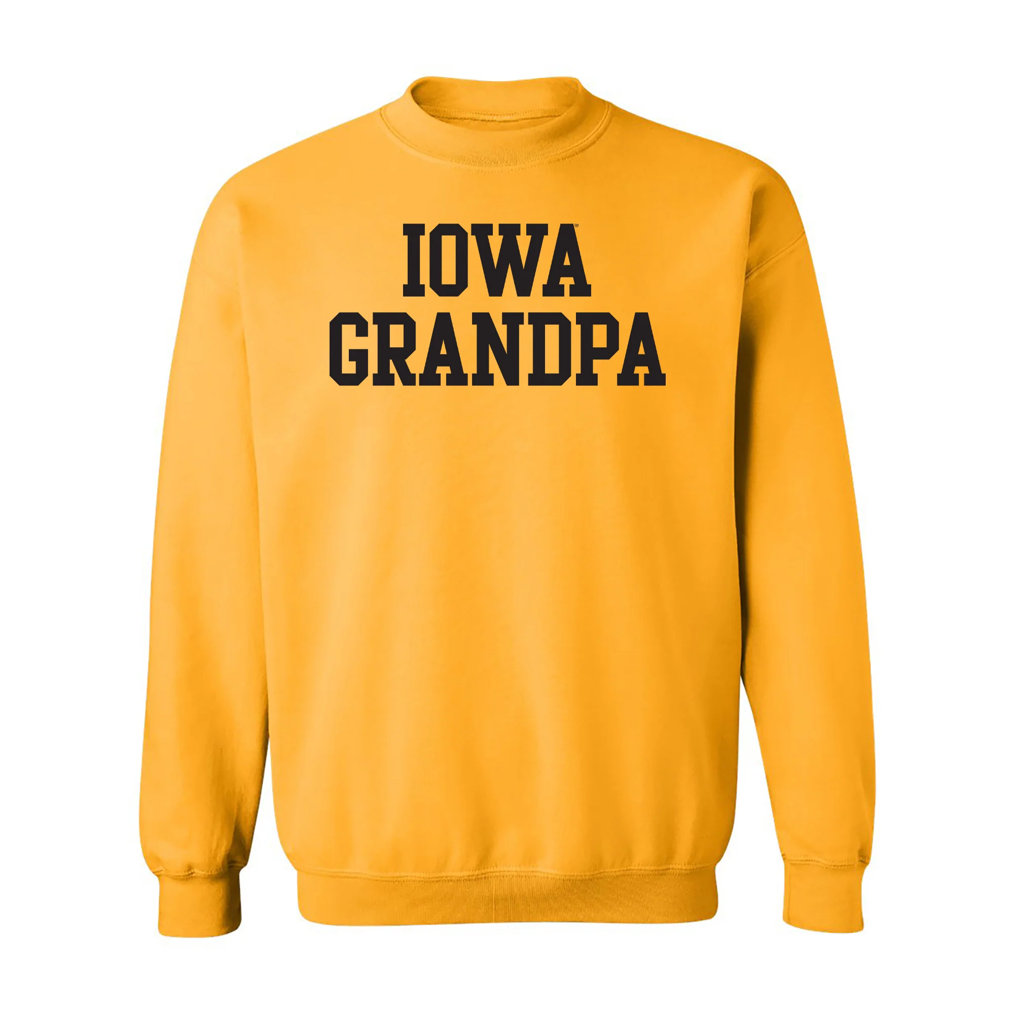 Iowa Basic Block Grandpa Crewneck - Gold