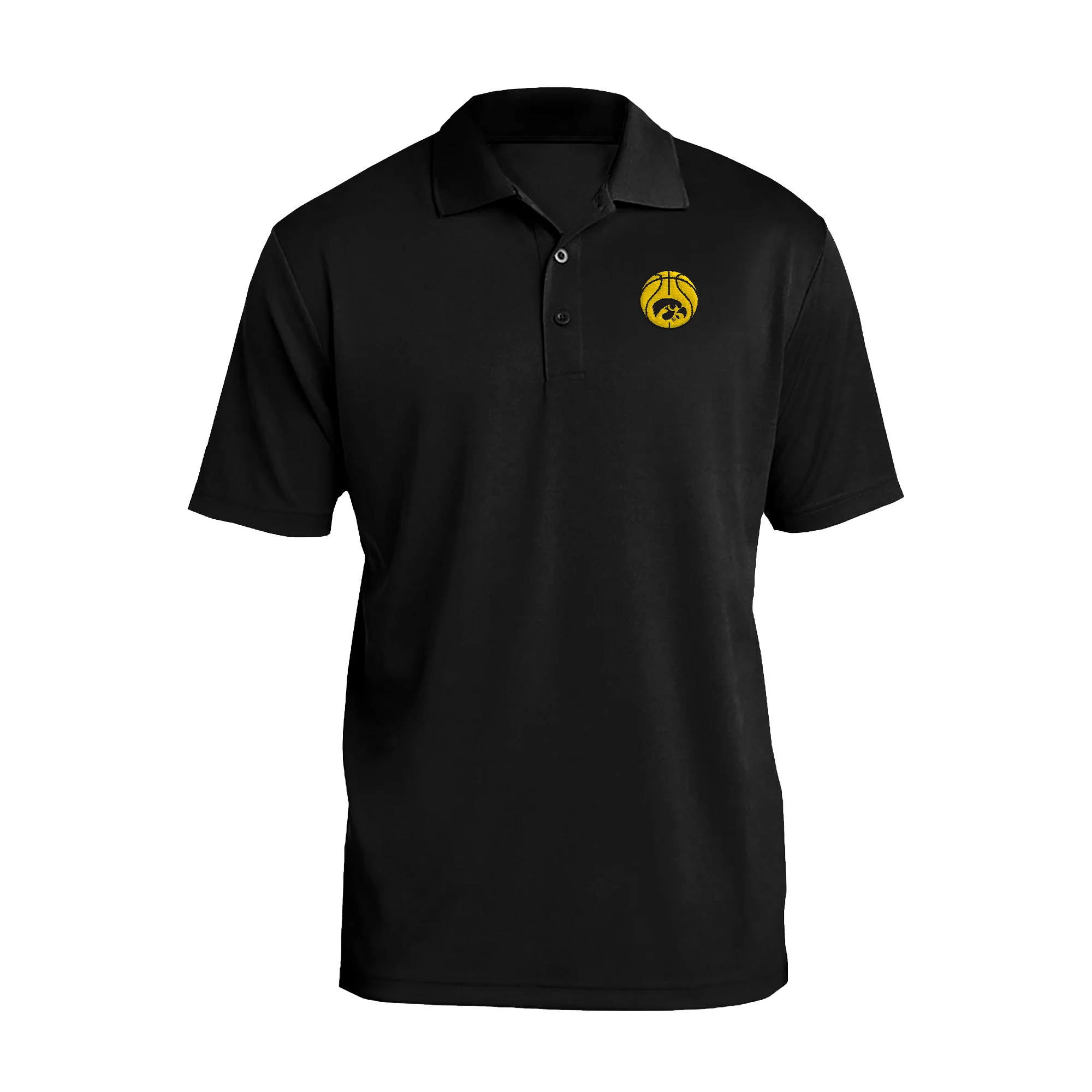 Iowa Basketball Outline LC EMB Polo - Black