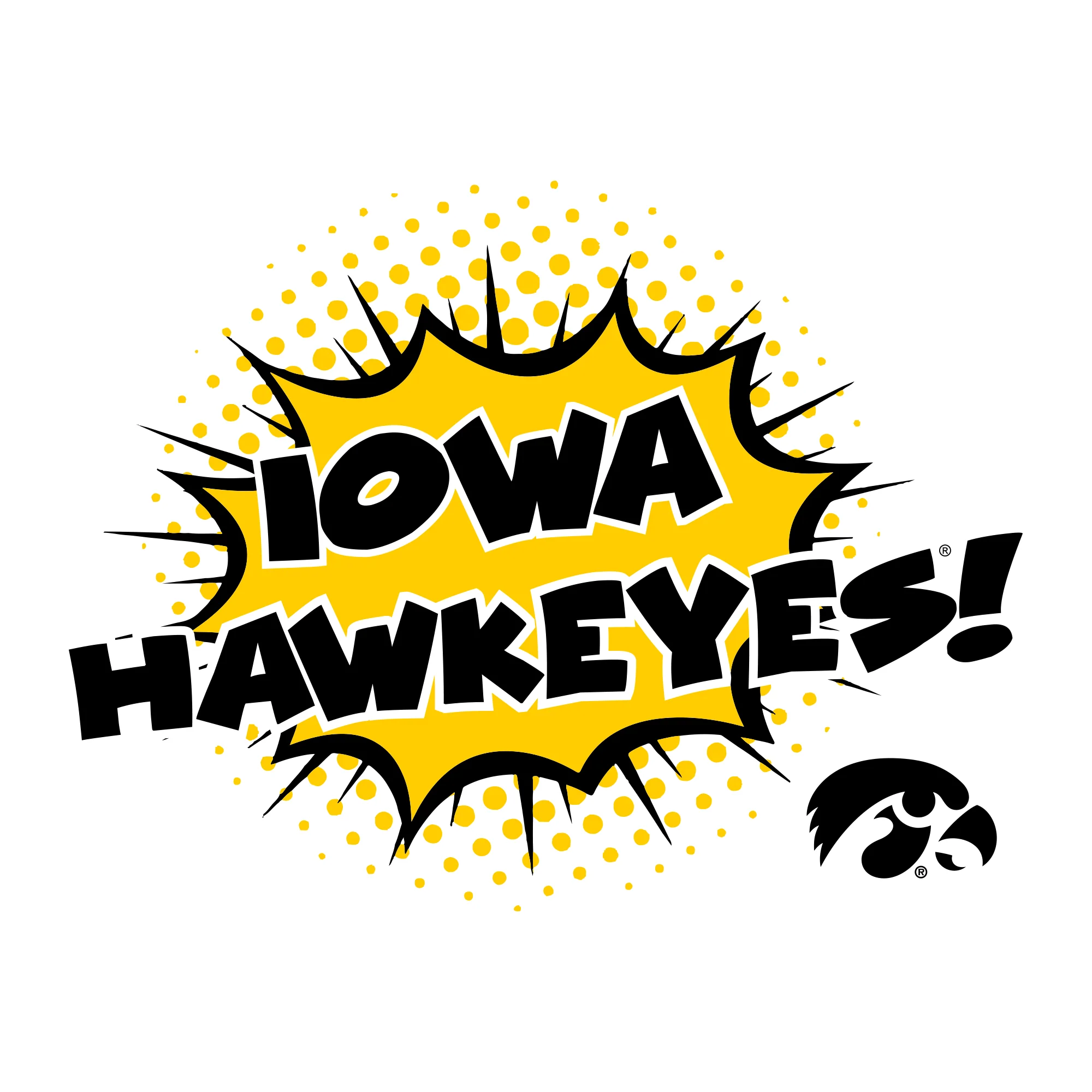 University of Iowa Hawkeyes Comic Blast Youth Basic Cotton Short Sleeve Tee - White - Image 2