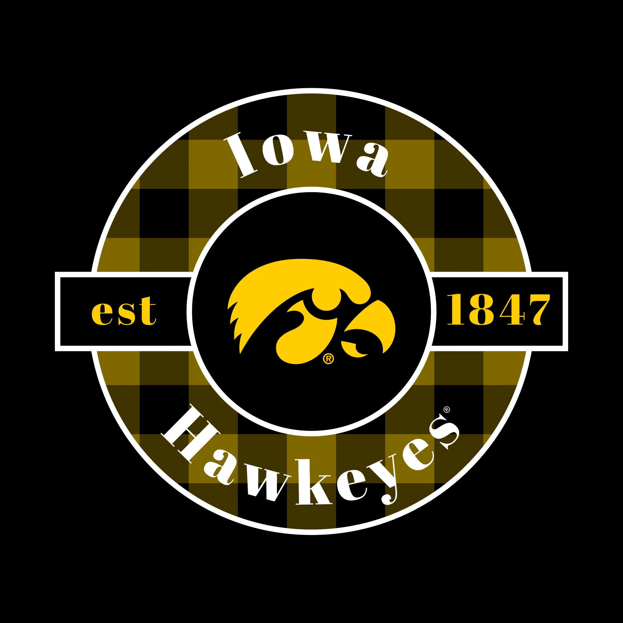 Iowa Plaid Circle Hoodie - Black - Image 2