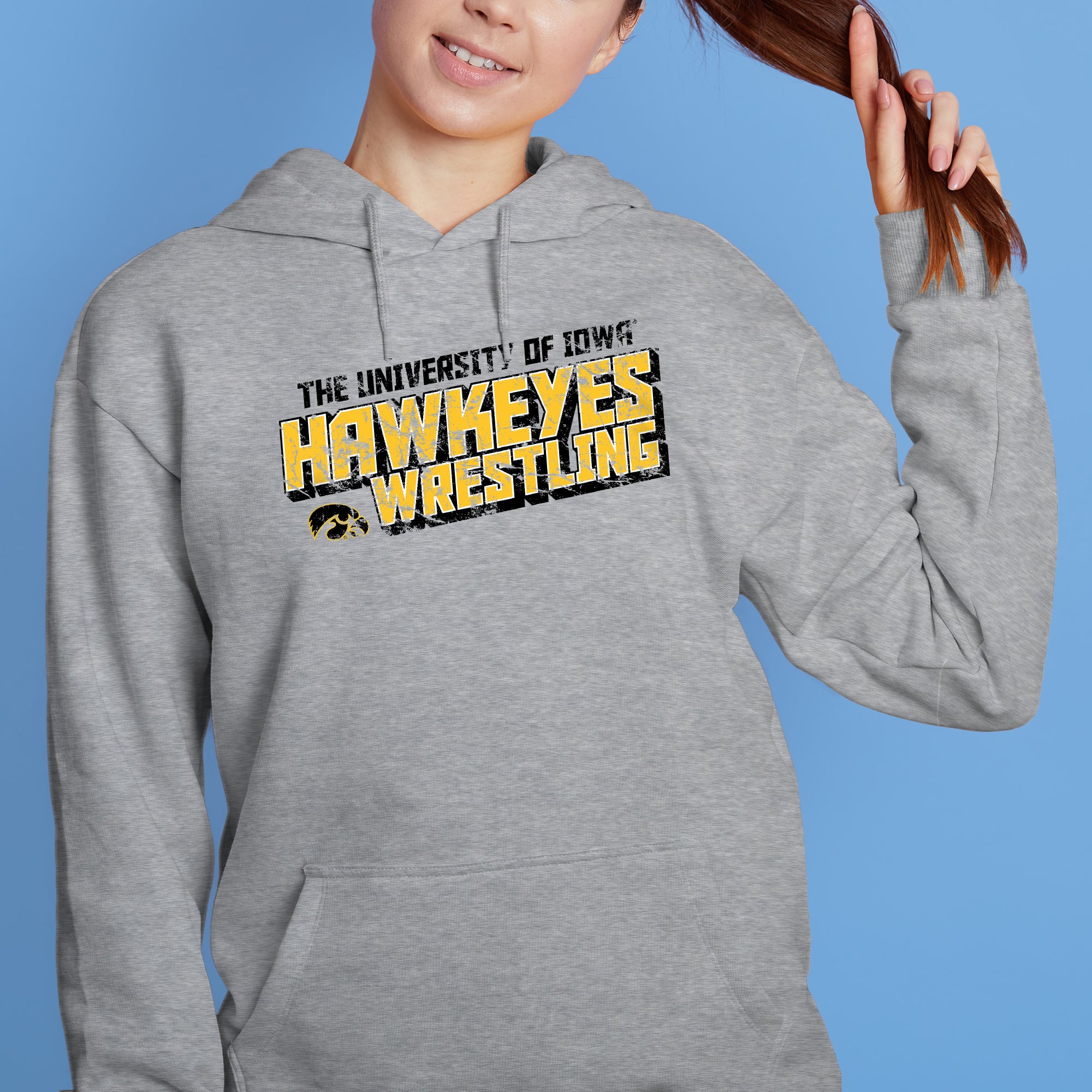 Iowa Wrestling Tech Hoodie - Sport Grey - Image 4