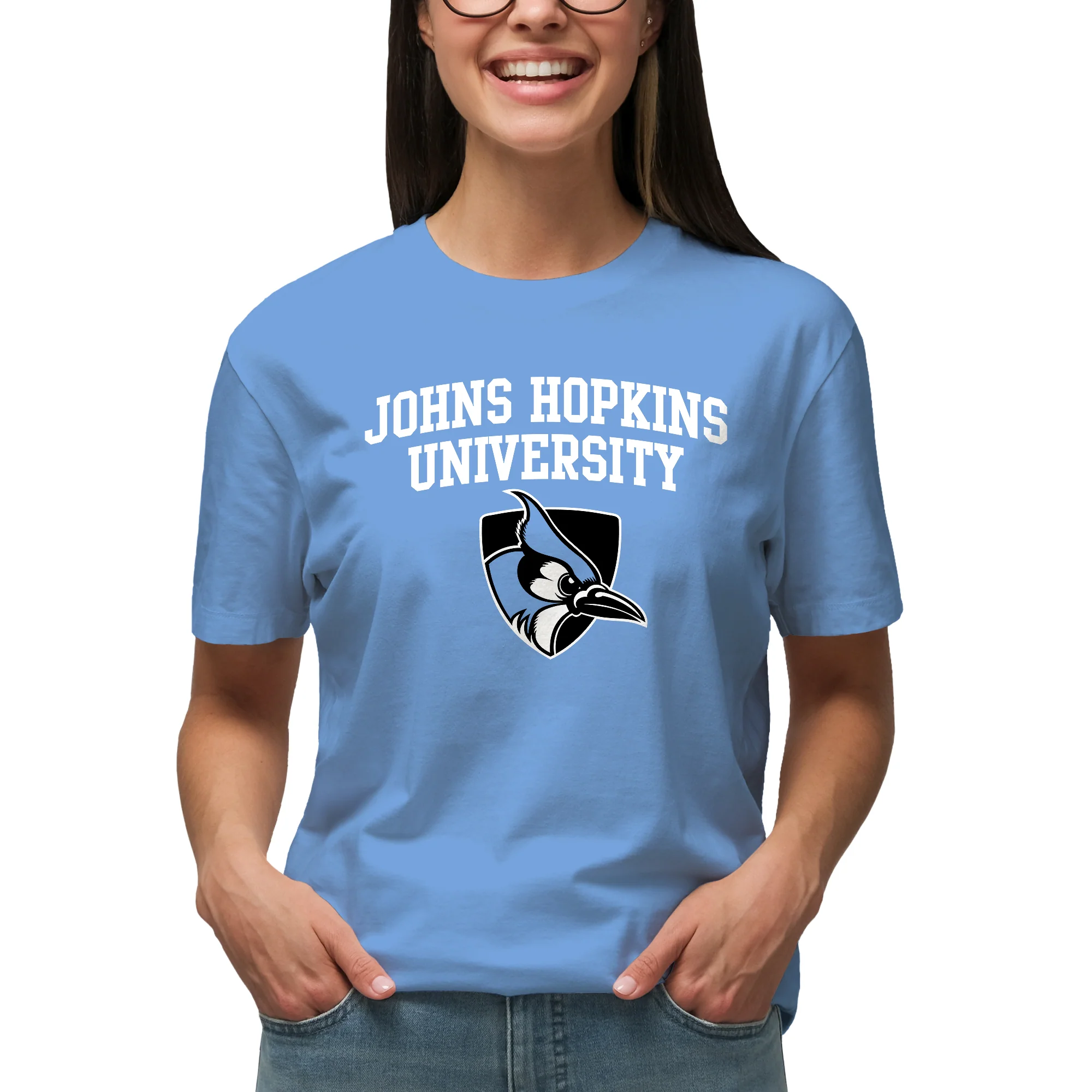 Johns Hopkins Blue Jays Arch Logo T-Shirt - Image 4