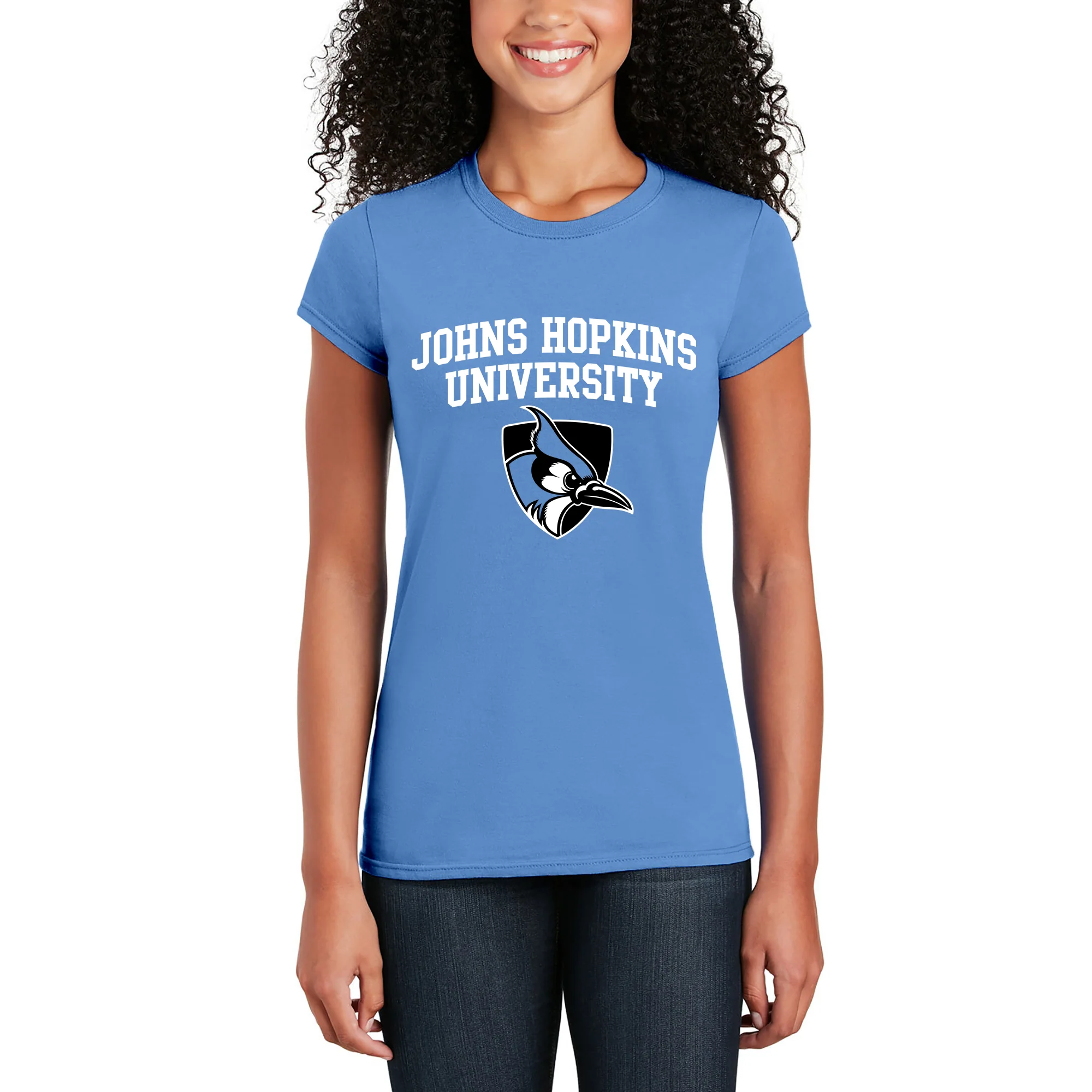 Johns Hopkins Blue Jays Arch Logo Women's T-Shirt - Image 4