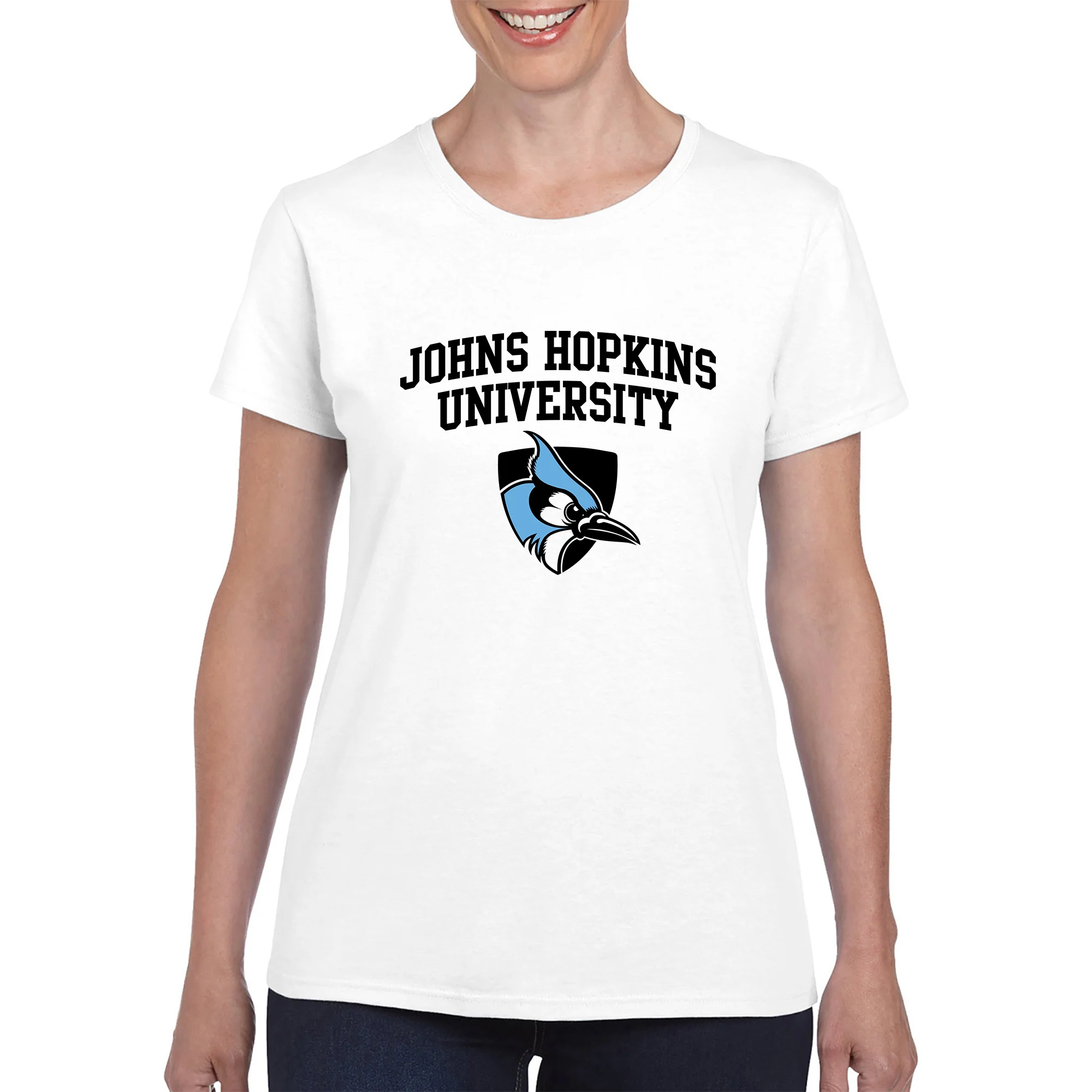 Johns Hopkins Blue Jays Arch Logo Women's T-Shirt - Image 6