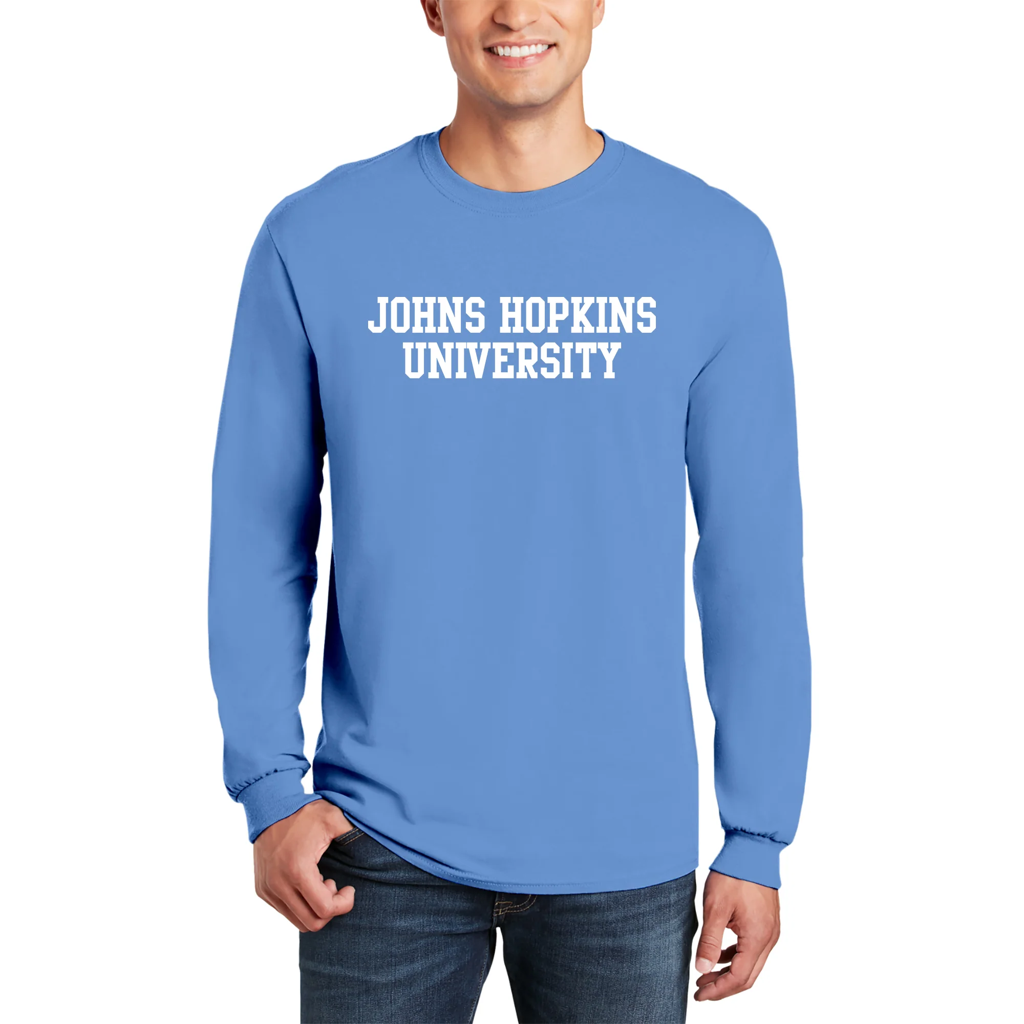 Johns Hopkins Blue Jays Basic Block Long Sleeve - Carolina Blue - Image 3