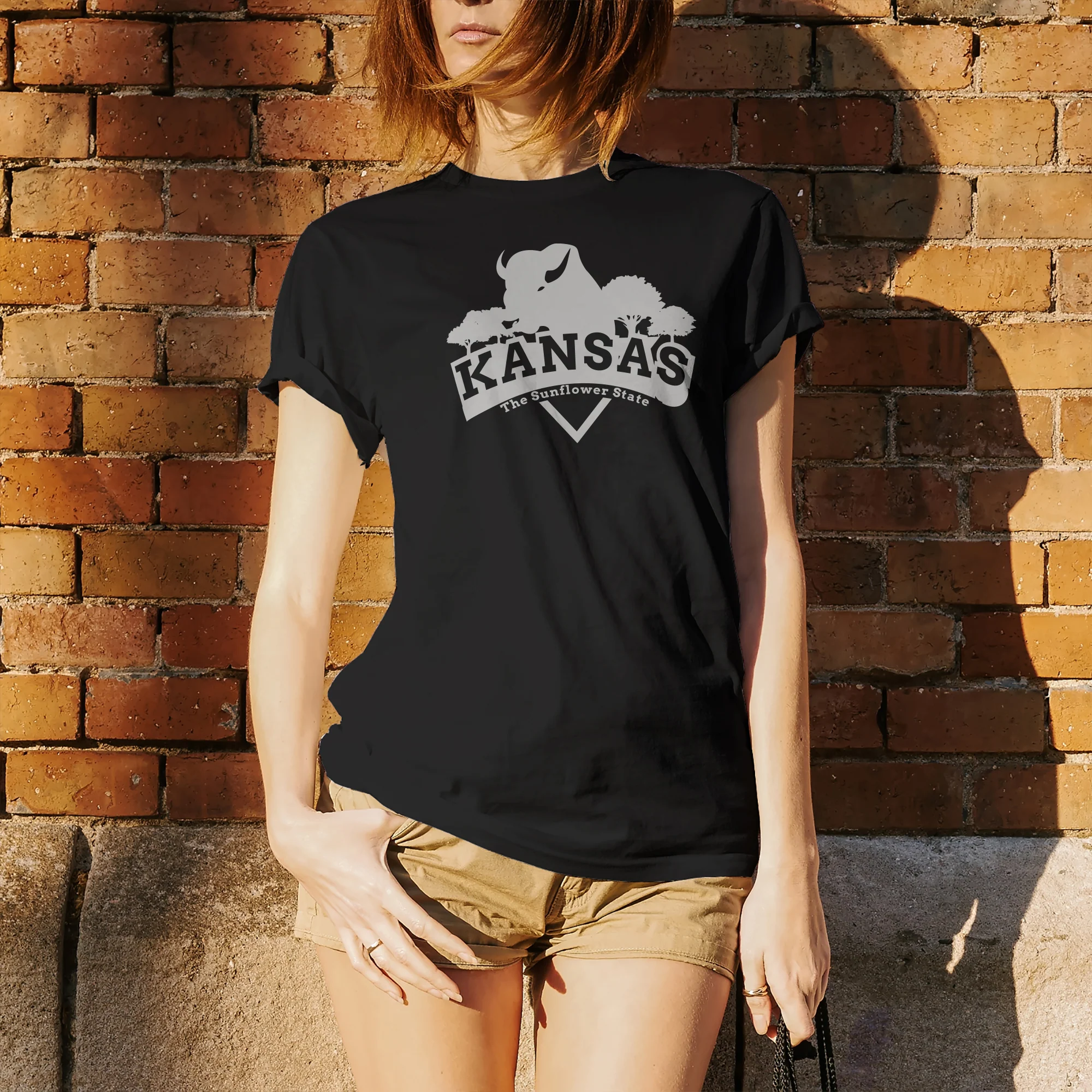 Kansas Buffalo Arch T-Shirt - Black - Image 4