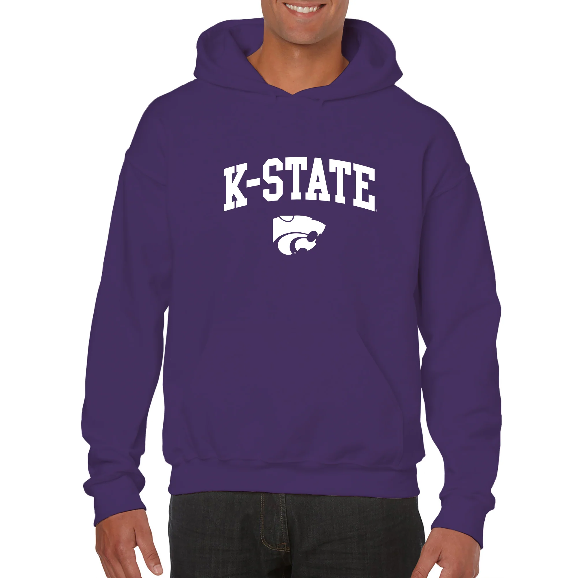 Kansas State University Wildcats Arch Logo Cotton Hoodie - Purple - Image 3