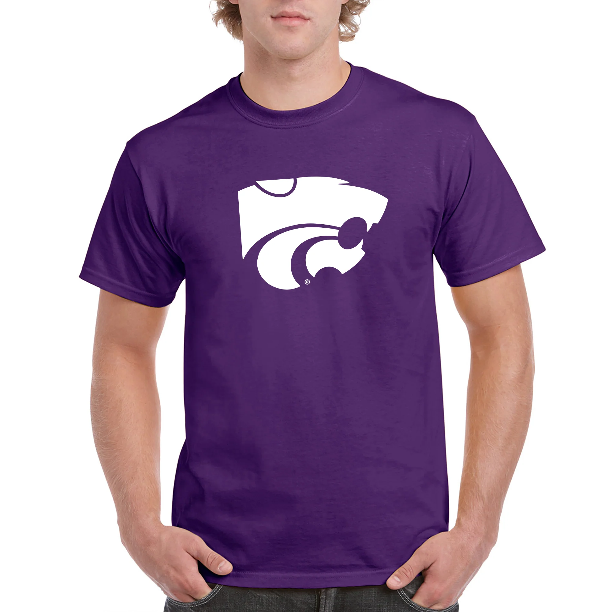 Kansas State University Wildcats Primary Logo Cotton T-Shirt - Purple - Image 3
