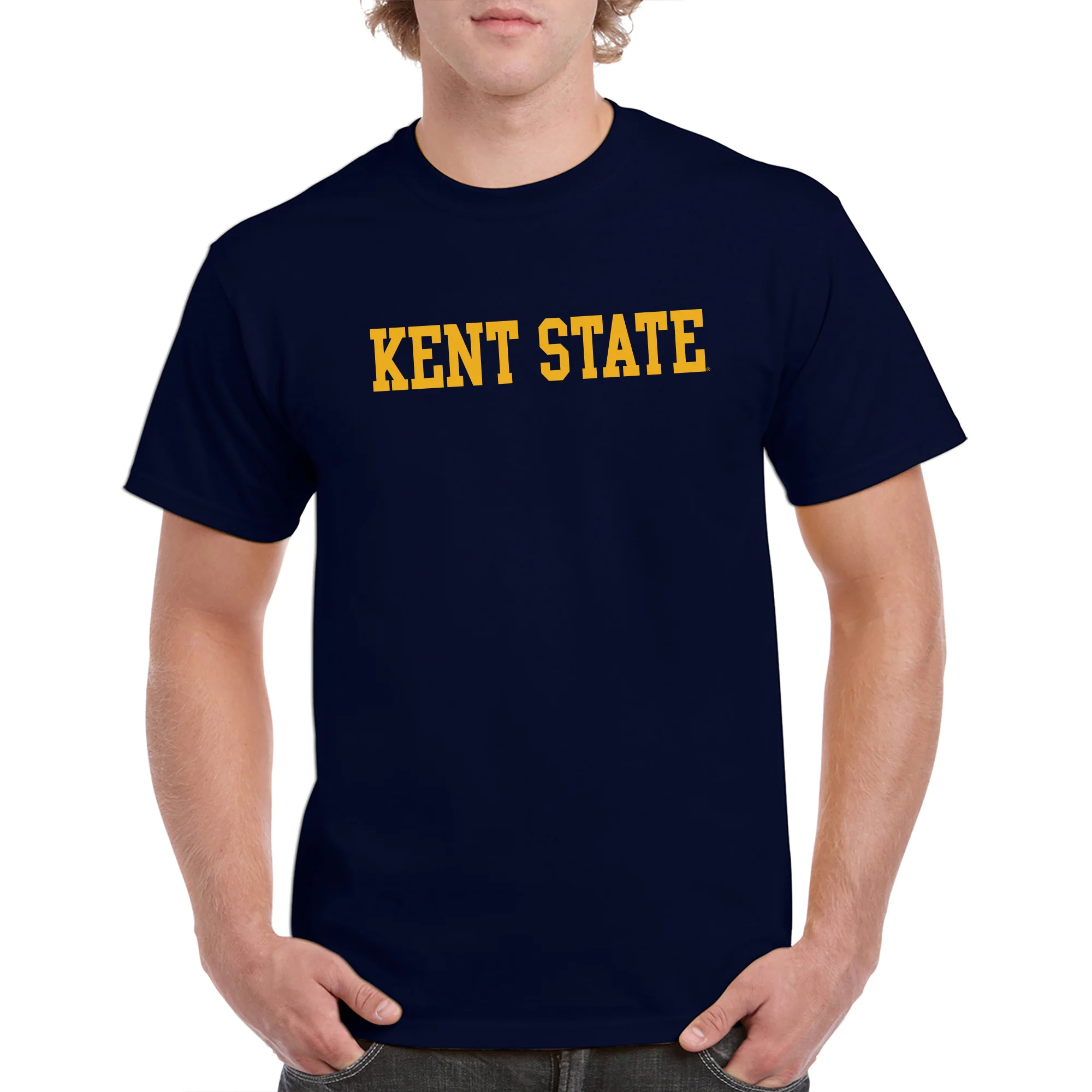 Kent State University Golden Flashes Basic Block Short Sleeve T Shirt - Navy - Image 3