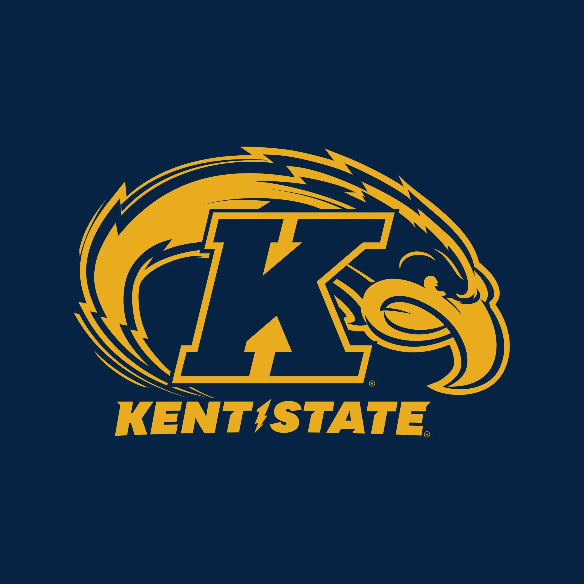 Kent State University Golden Flashes Primary Logo Long Sleeve  T-Shirt - Navy - Image 2