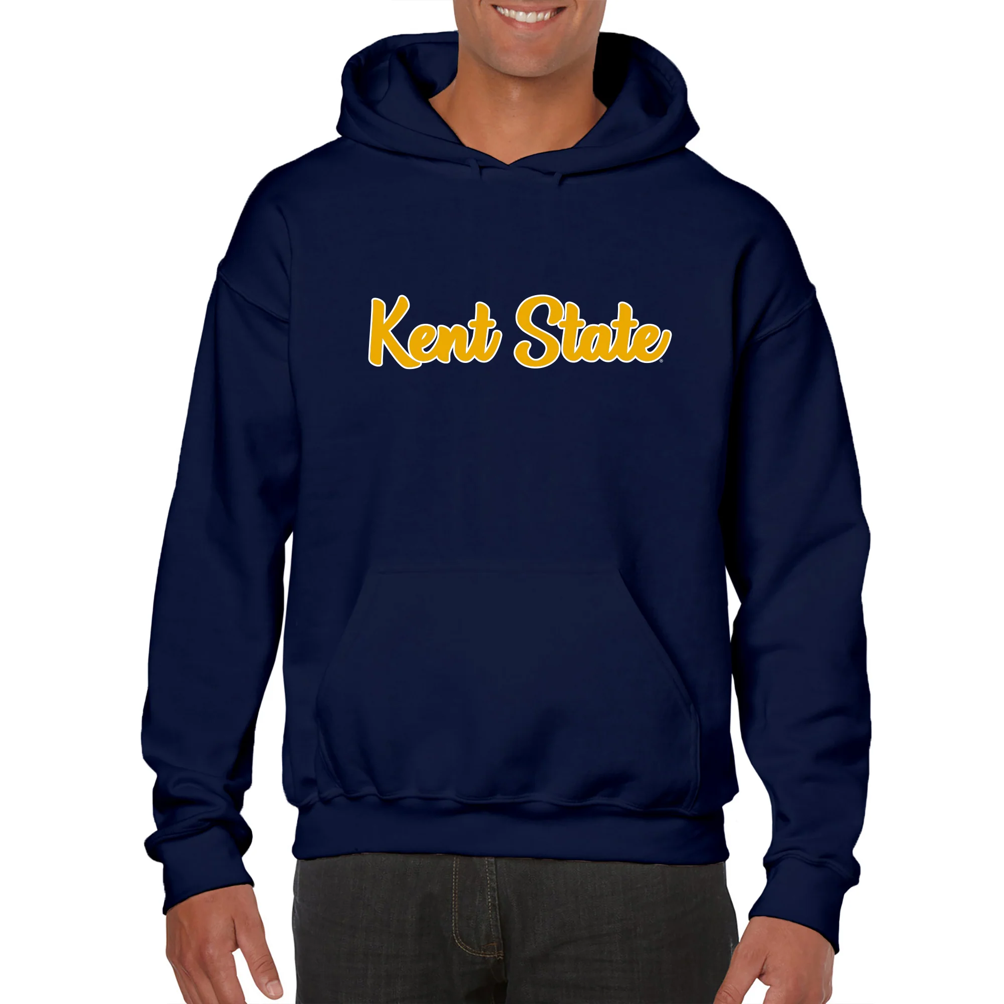 Kent State University Golden Flashes Basic Script Heavy Blend Hoodie - Navy - Image 3