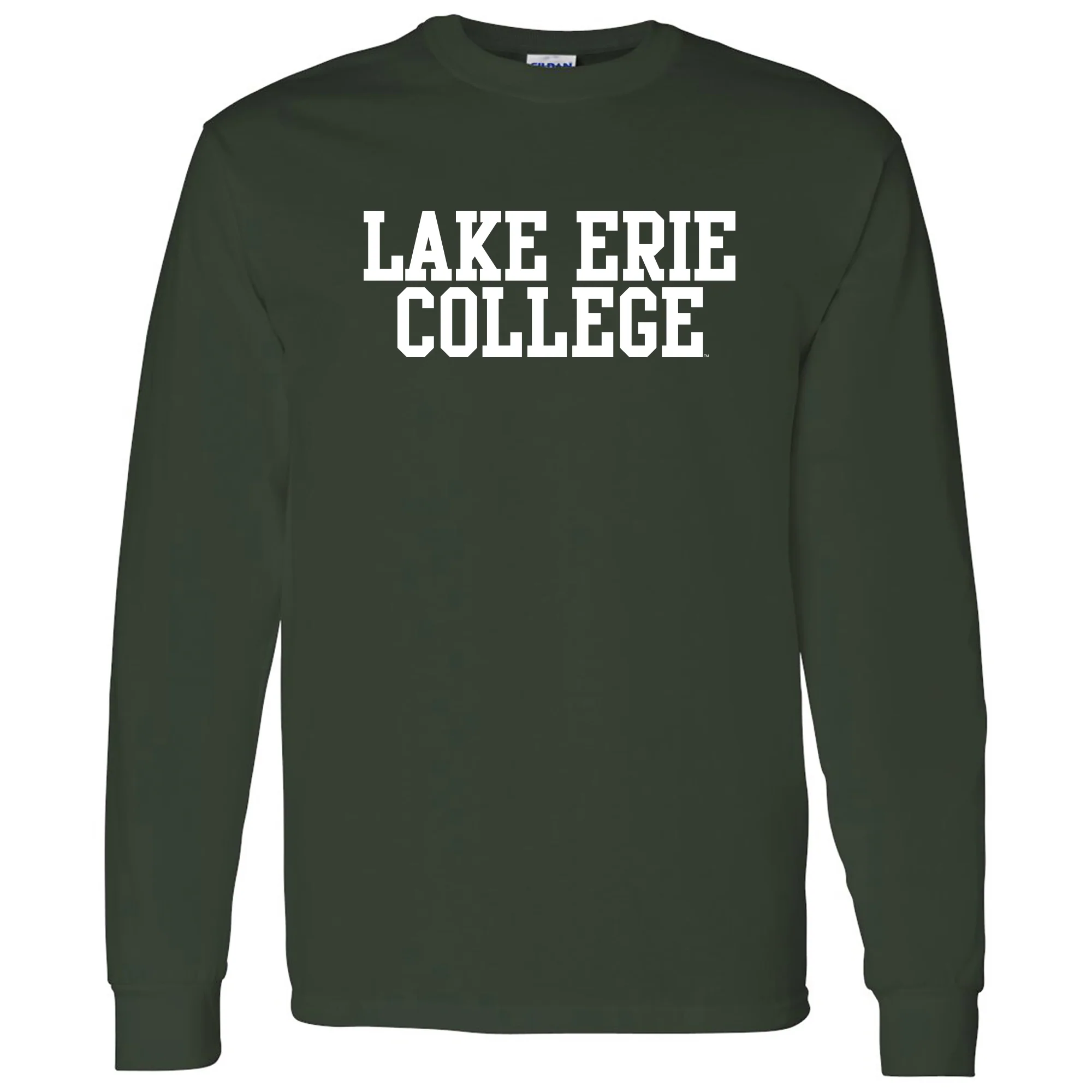 Lake Erie College Storm Basic Block Long Sleeve T Shirt - Forest