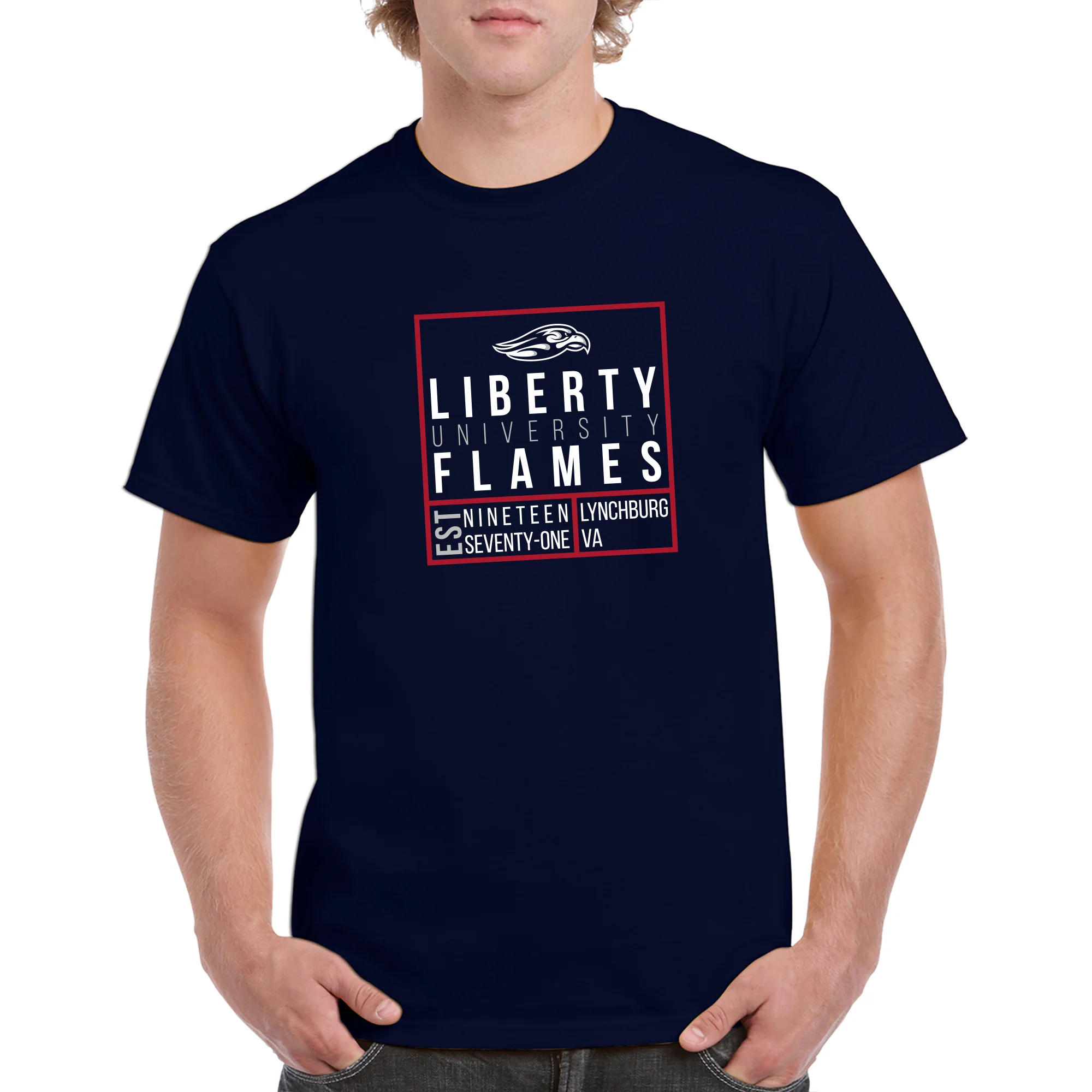 Liberty Box Label T Shirt - Navy - Image 3