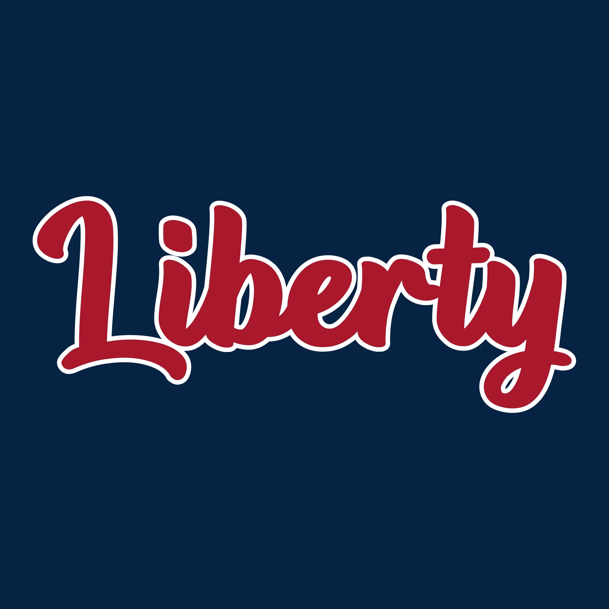 Liberty University Flames Basic Script Heavy Blend Hoodie - Navy - Image 2